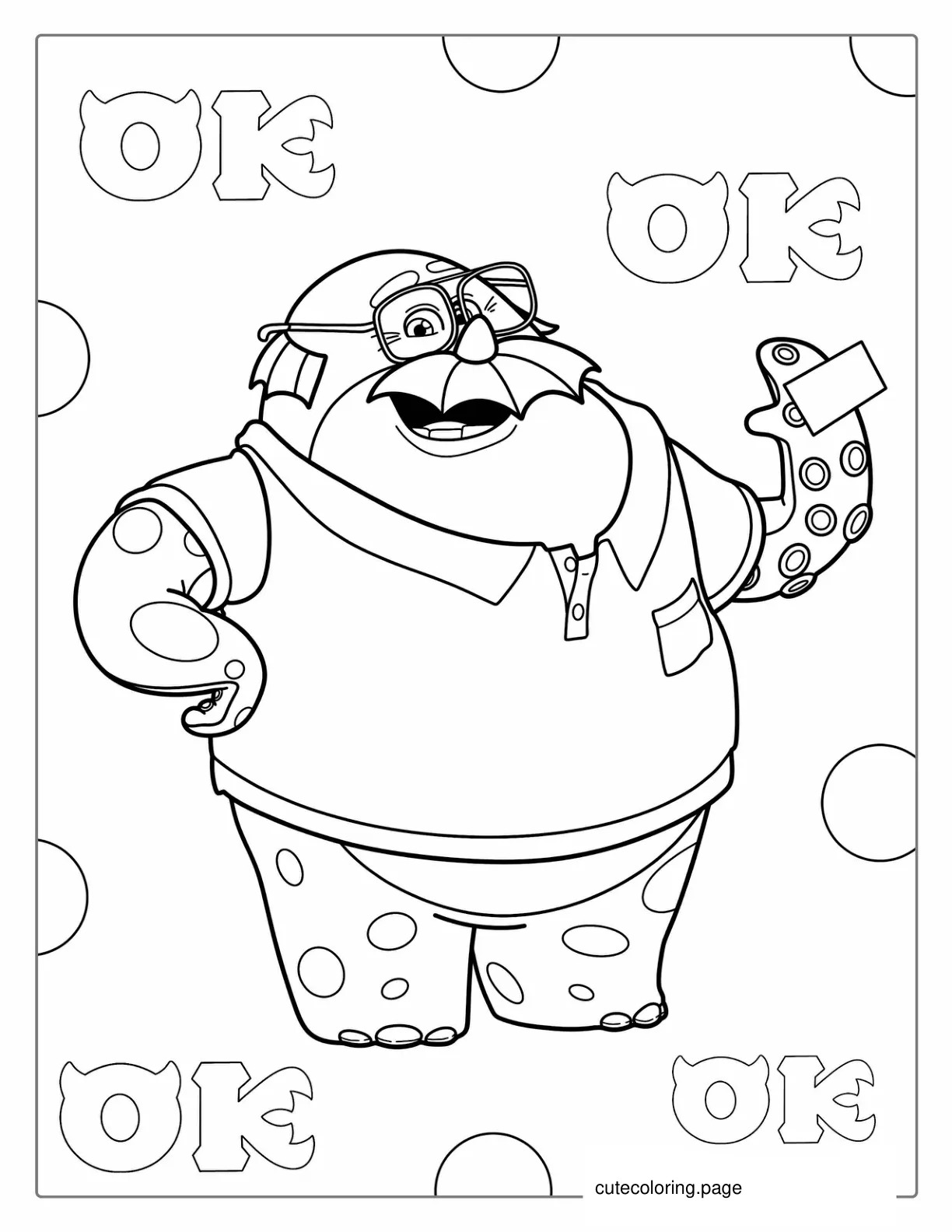 Don Carlton From Monsters University Coloring Page coloring page