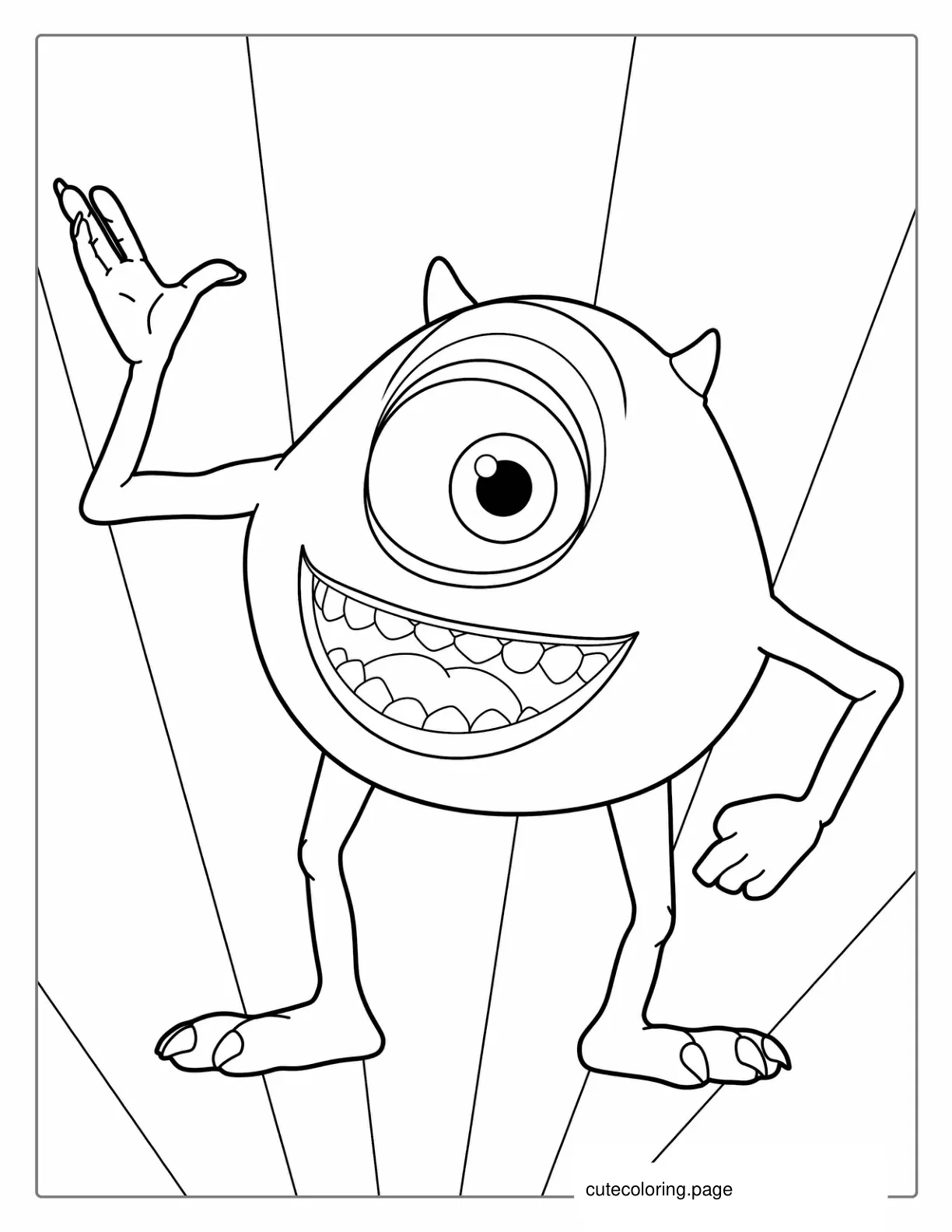 Easy Coloring Page Of Mike From Monsters Inc coloring page