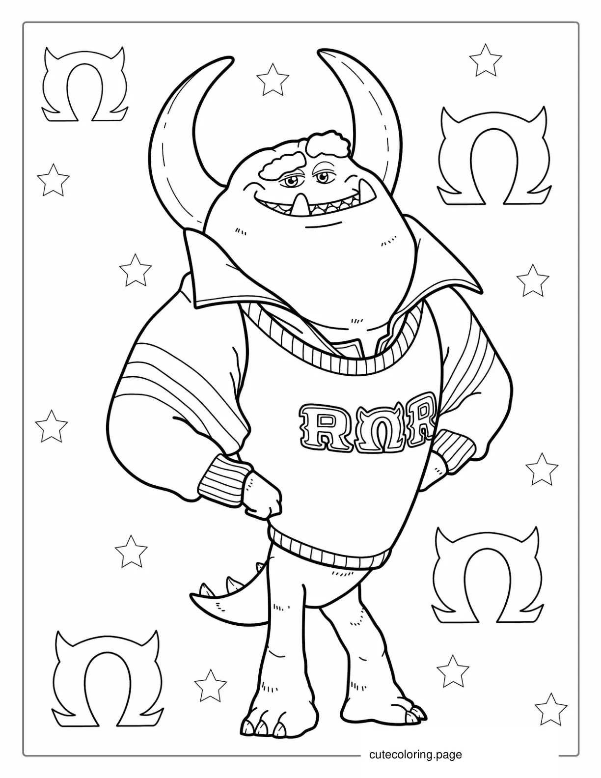 Johnny Worthington Jock From Monsters University  coloring page