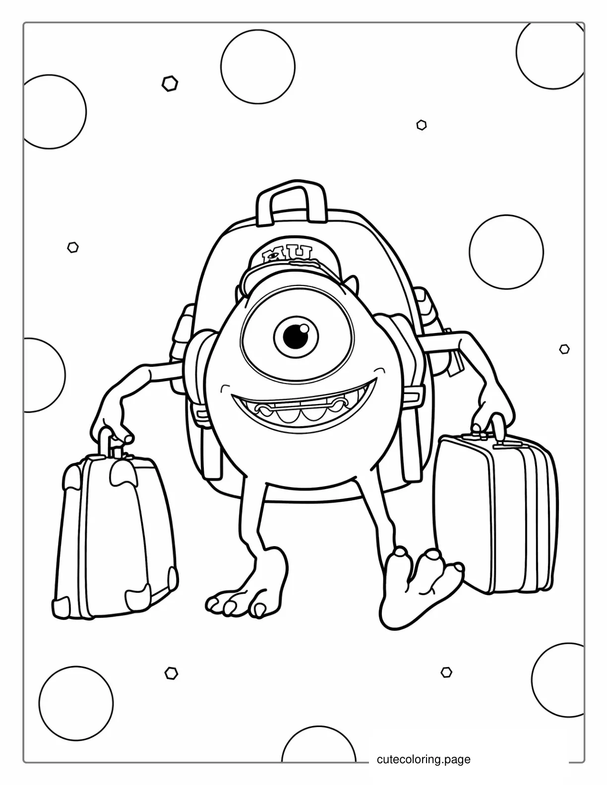 Mike Wazowski Going Off To College coloring page