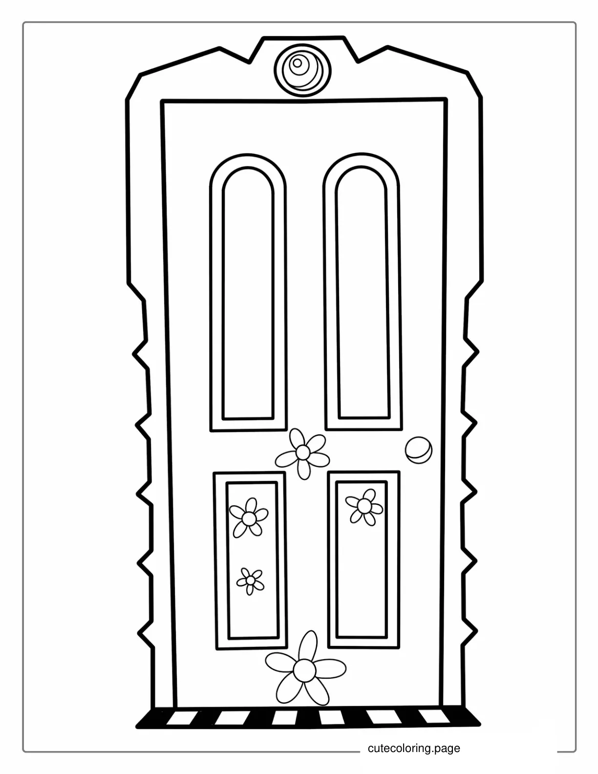 Pink Flower Door From Monsters Inc To Color coloring page