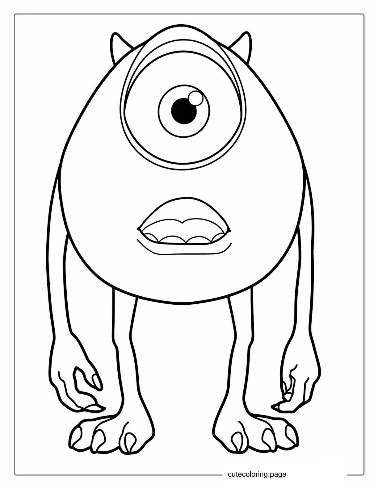 Simple Outline Of Mike Wazowski Coloring Page coloring page