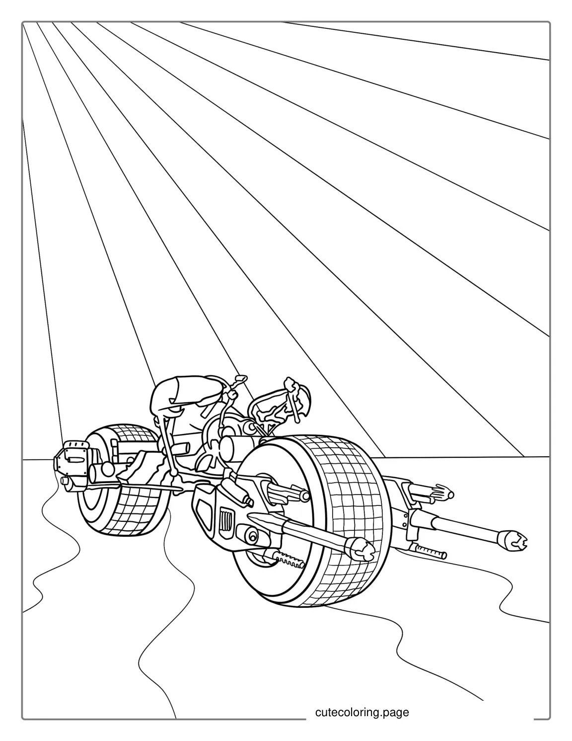 Batman Motorcycle Coloring Sheet coloring page