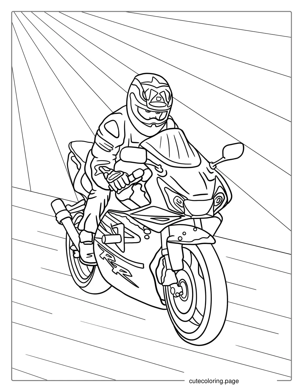 Coloring Page Of Motorcycle Racer coloring page