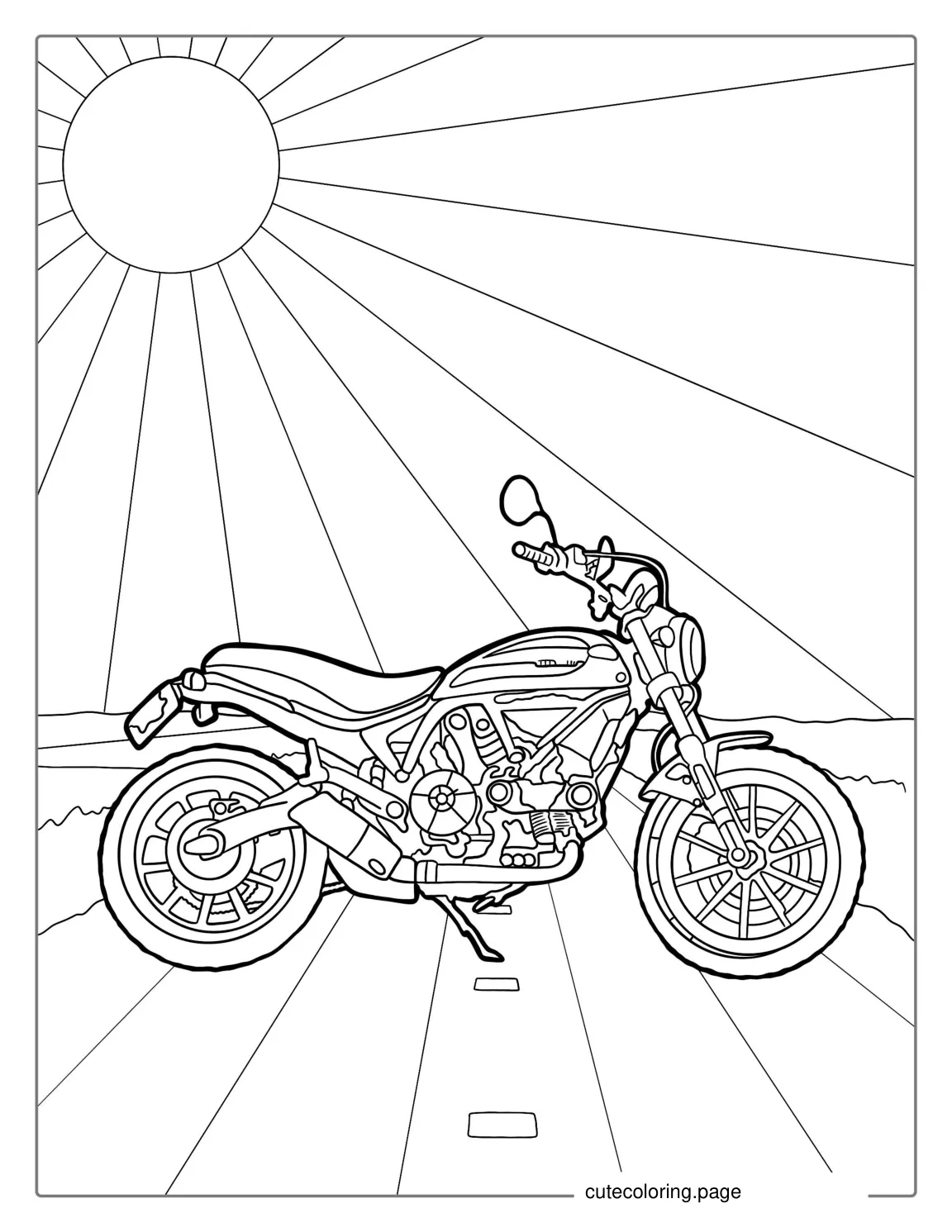 Harley Davidson Cruiser Motorcycle coloring page