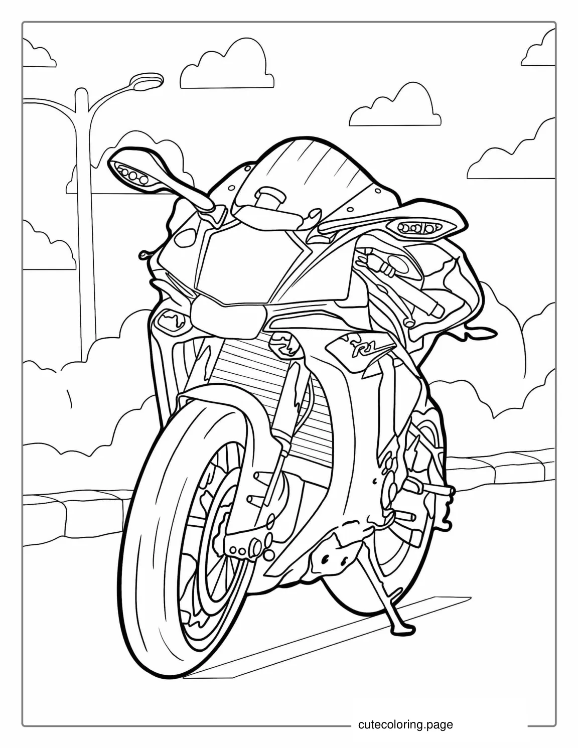 Honda Motorcycle Coloring Sheet For Kids coloring page