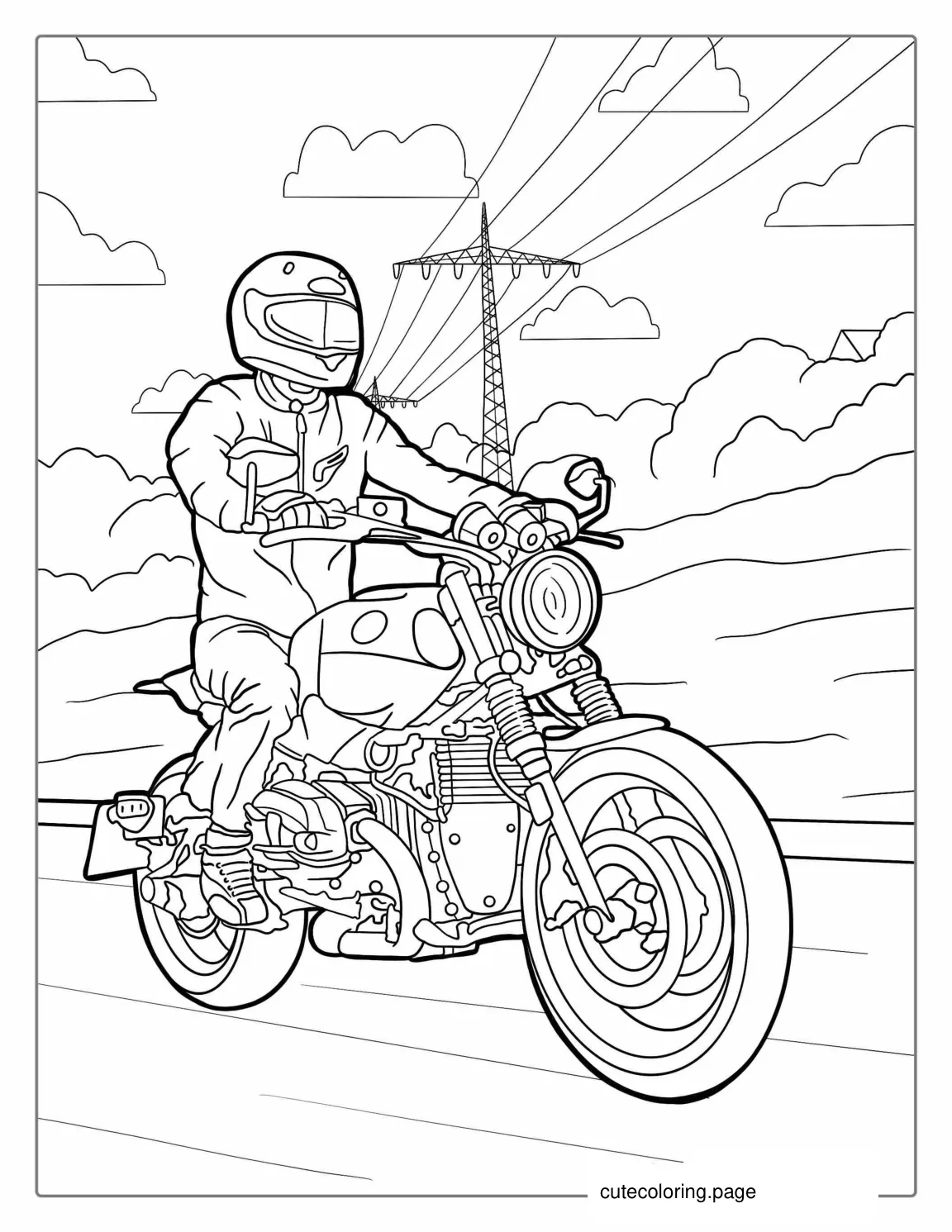 Indian Motorcycle Coloring Sheet1 coloring page