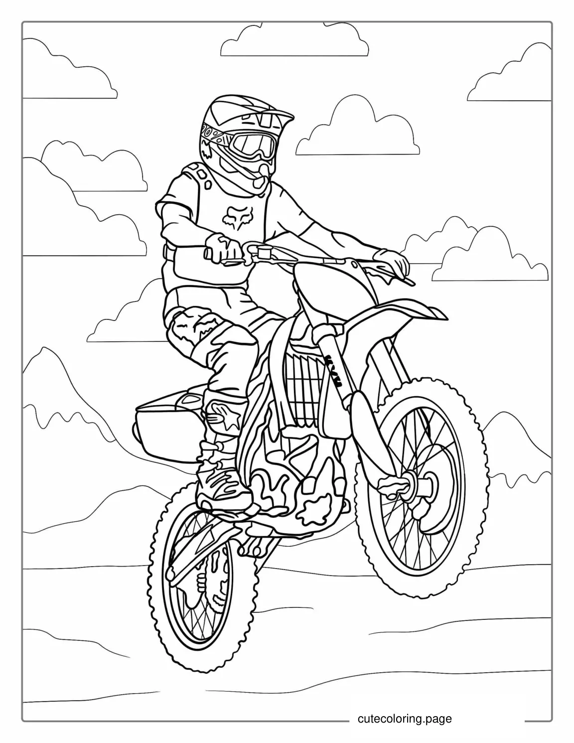 KTM Off Road Motorcycle Coloring Page coloring page