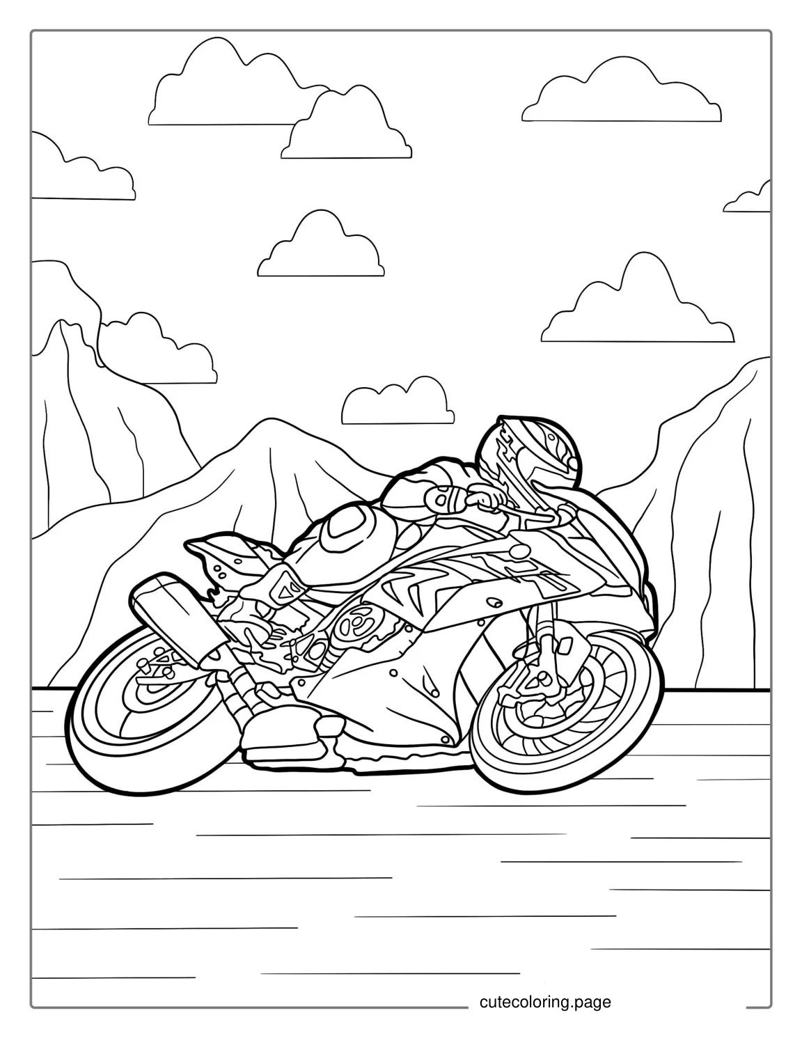 Motorcycle Racing Coloring Page coloring page