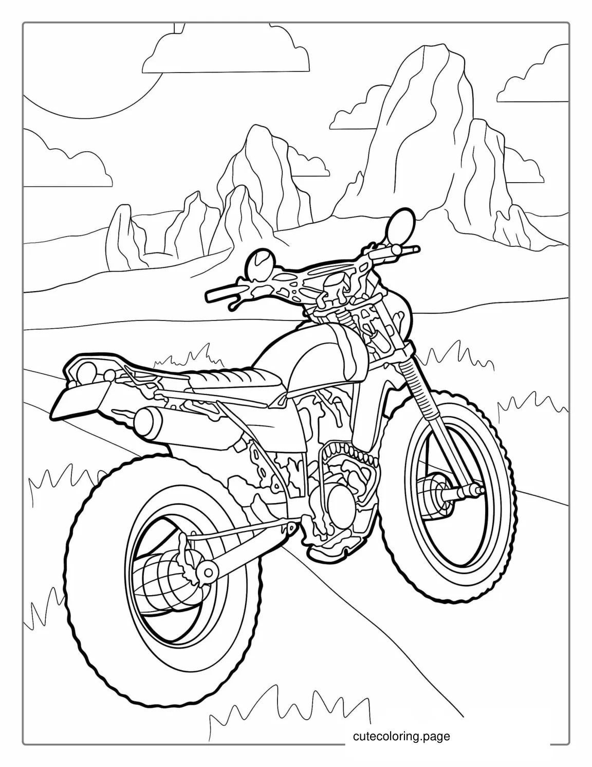 Off Road Honda Motorcycle Coloring Sheet coloring page