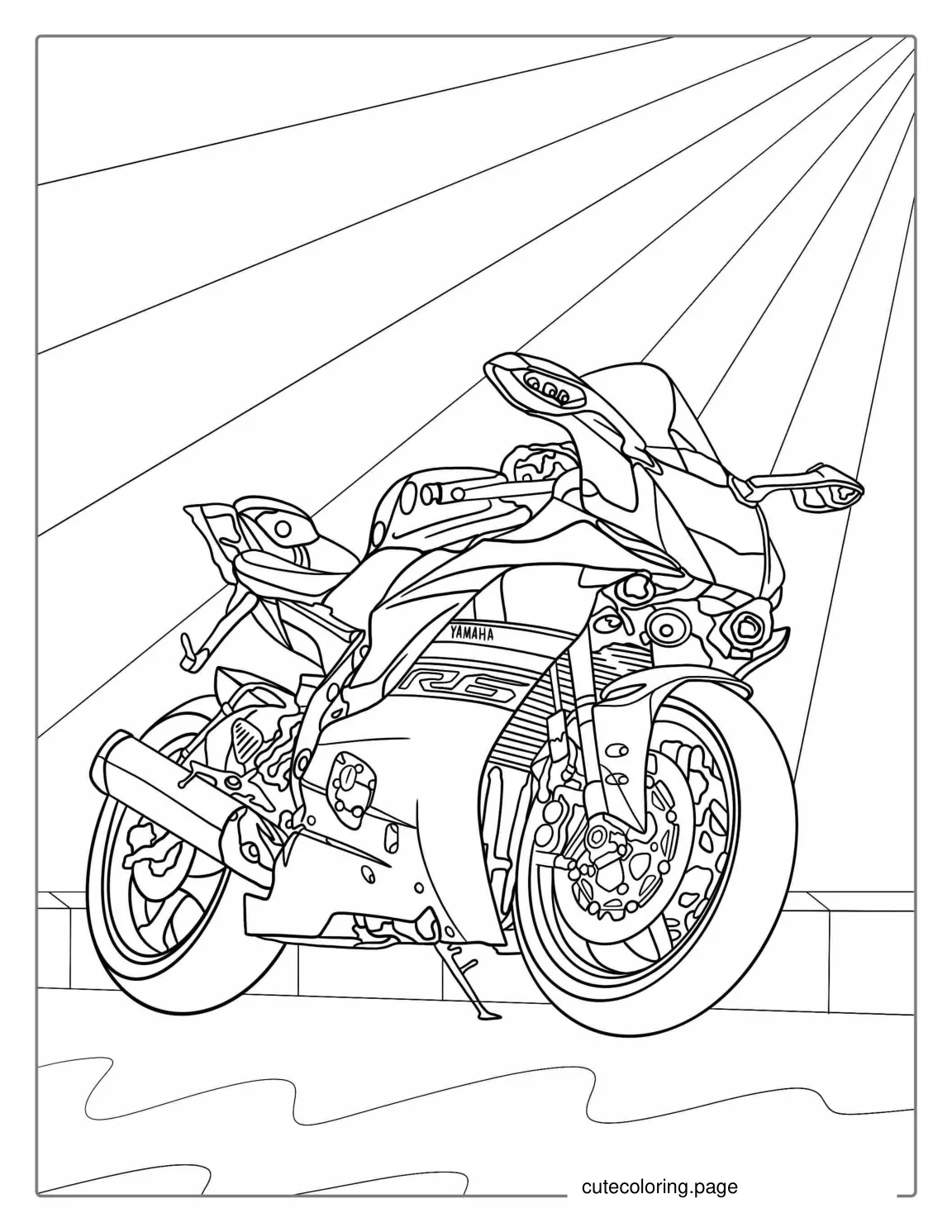 Yamaha Motorcycle To Color For Kids coloring page