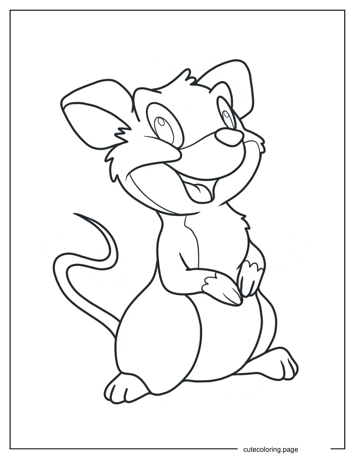 Cartoon Smiling Mouse Coloring Sheet coloring page