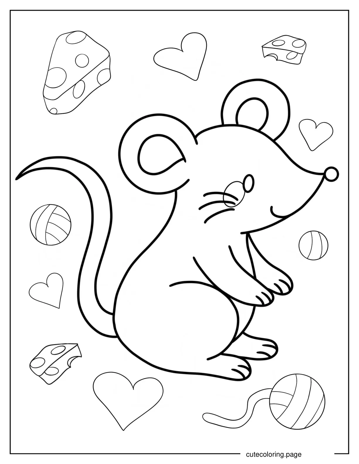 Cute Mouse Coloring Page For Kids coloring page