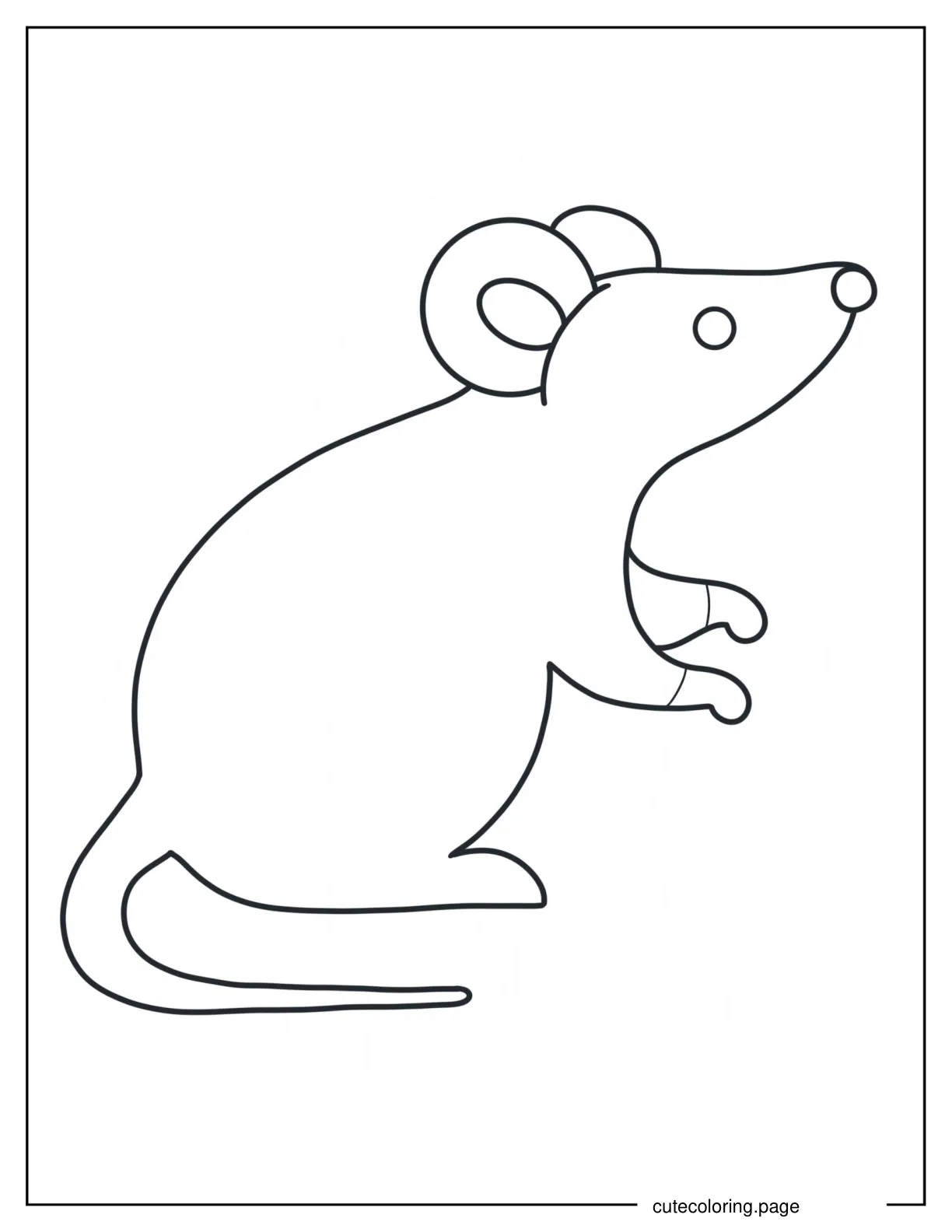 Easy Mouse Outline Coloring Sheet coloring page