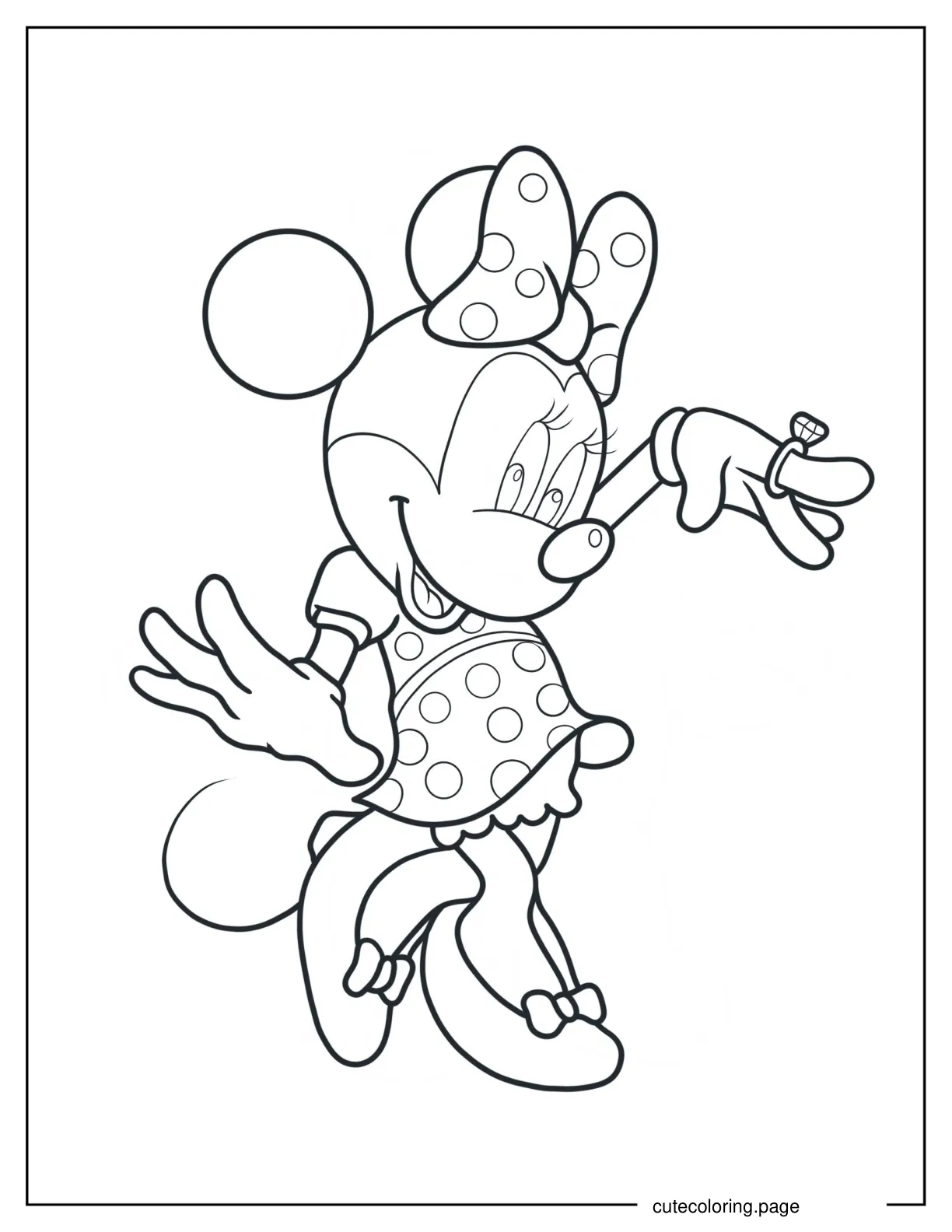 Minnie Mouse With Big Ring Coloring Page coloring page