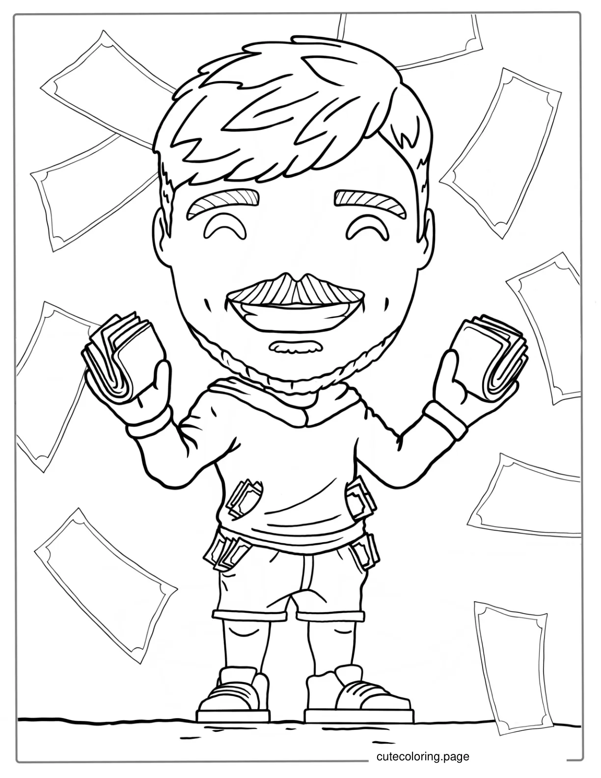 Mr Beast Cartoon Coloring Page coloring page