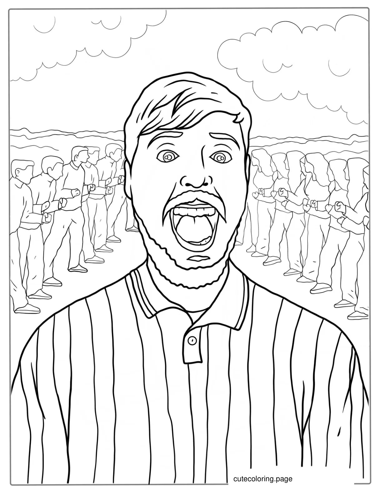 Mr Beast Thumbnail Coloring Page coloring page