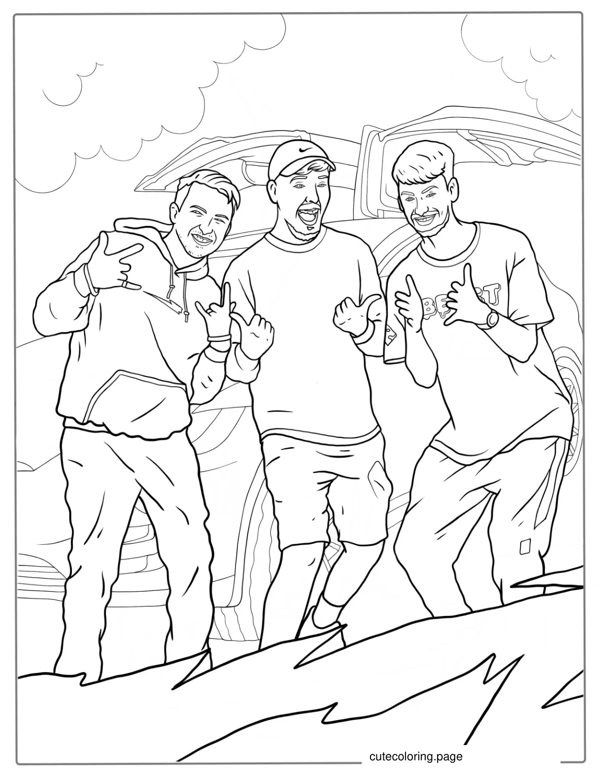 Mr Beast With Friends Coloring Page coloring page