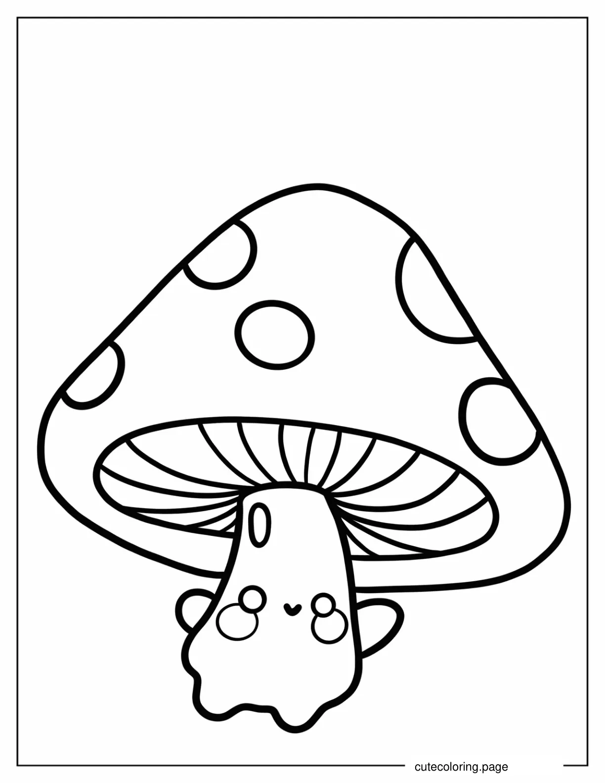 Cute Kawaii Mushroom Character coloring page