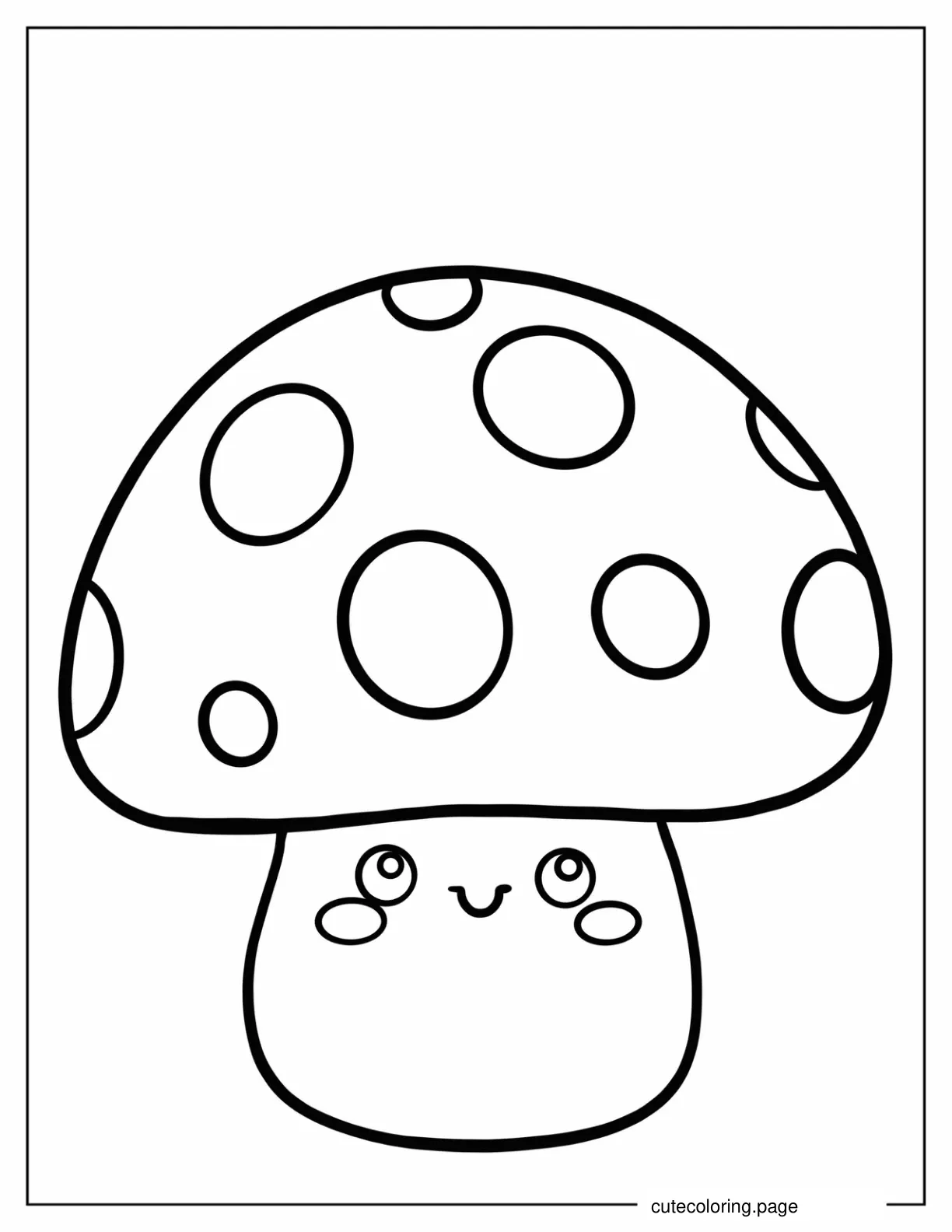 Simple Outline Of a Cute Mushroom coloring page