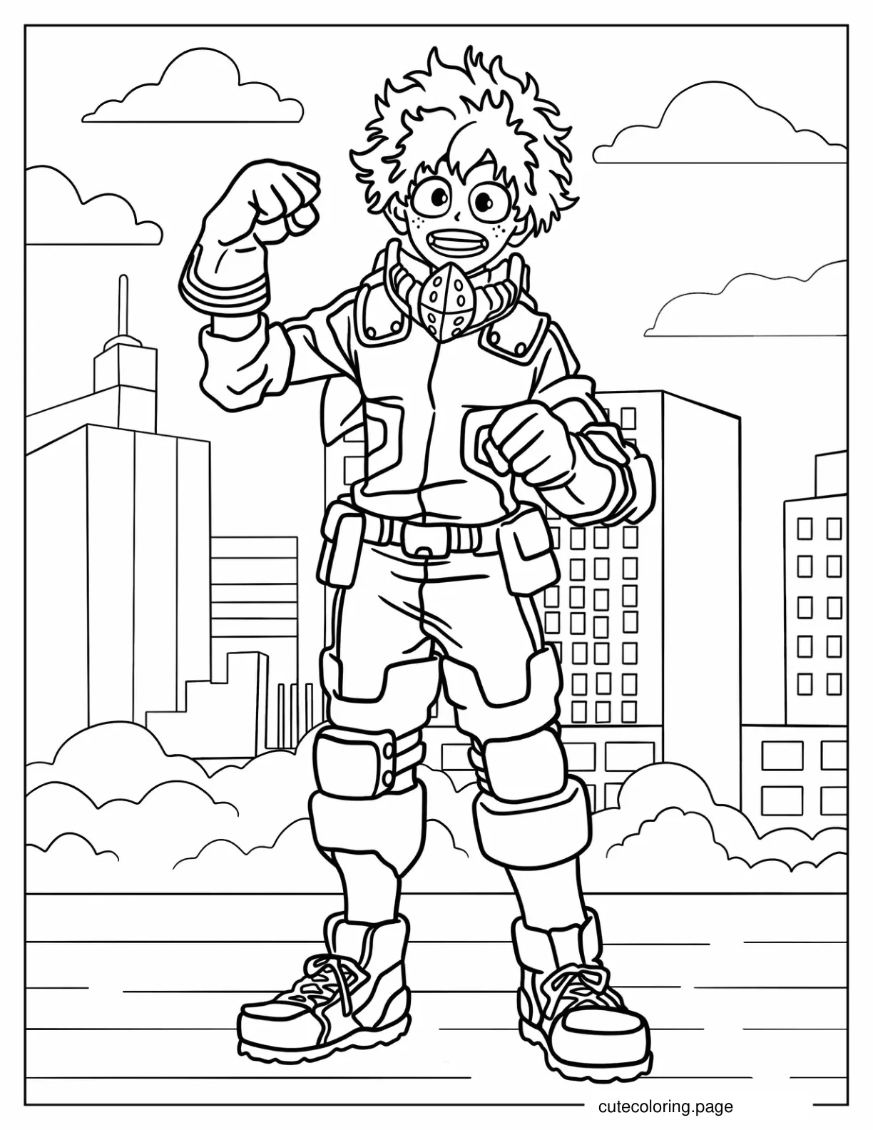 Detaled Izuku Midoriya Coloring Sheet coloring page