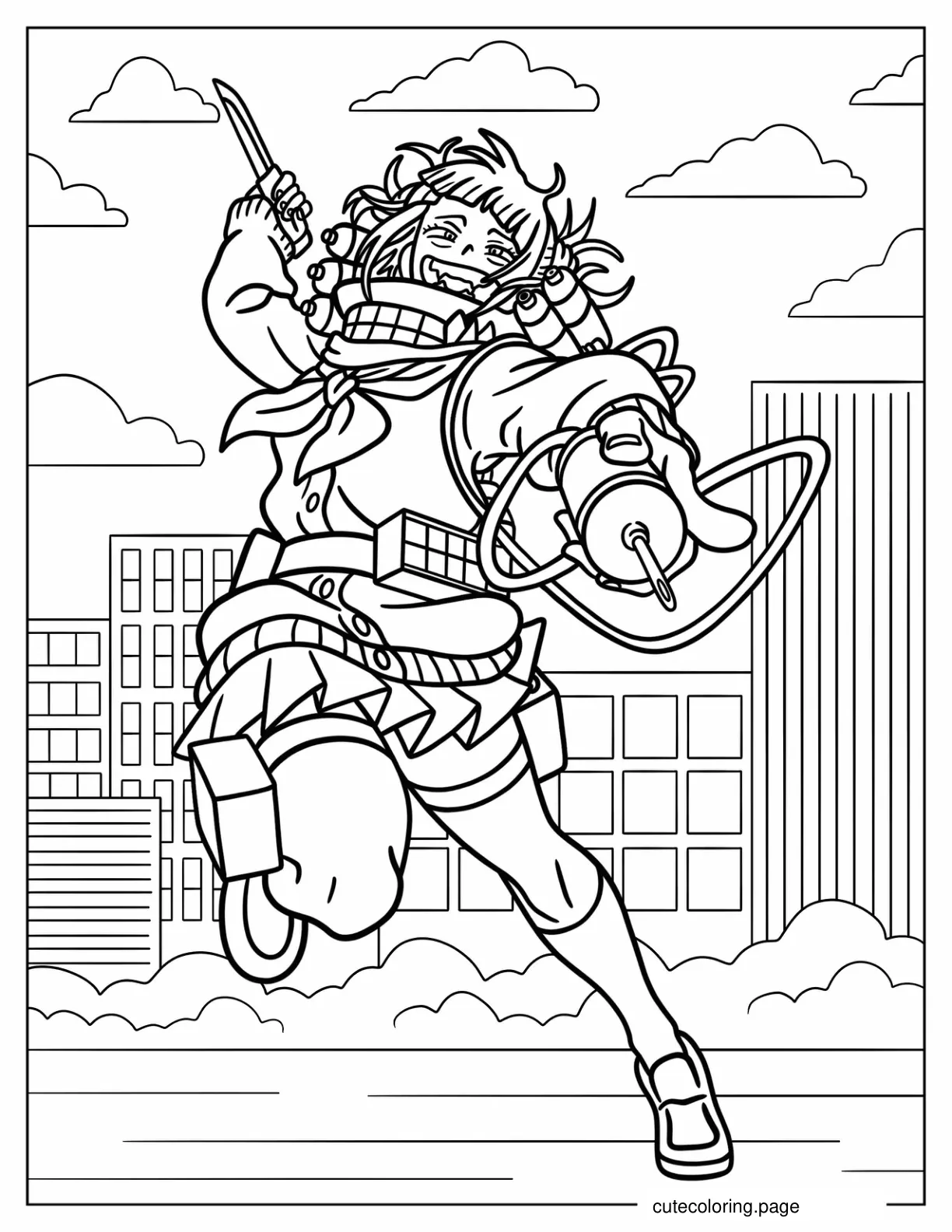 Himiko Toga In Battle coloring page