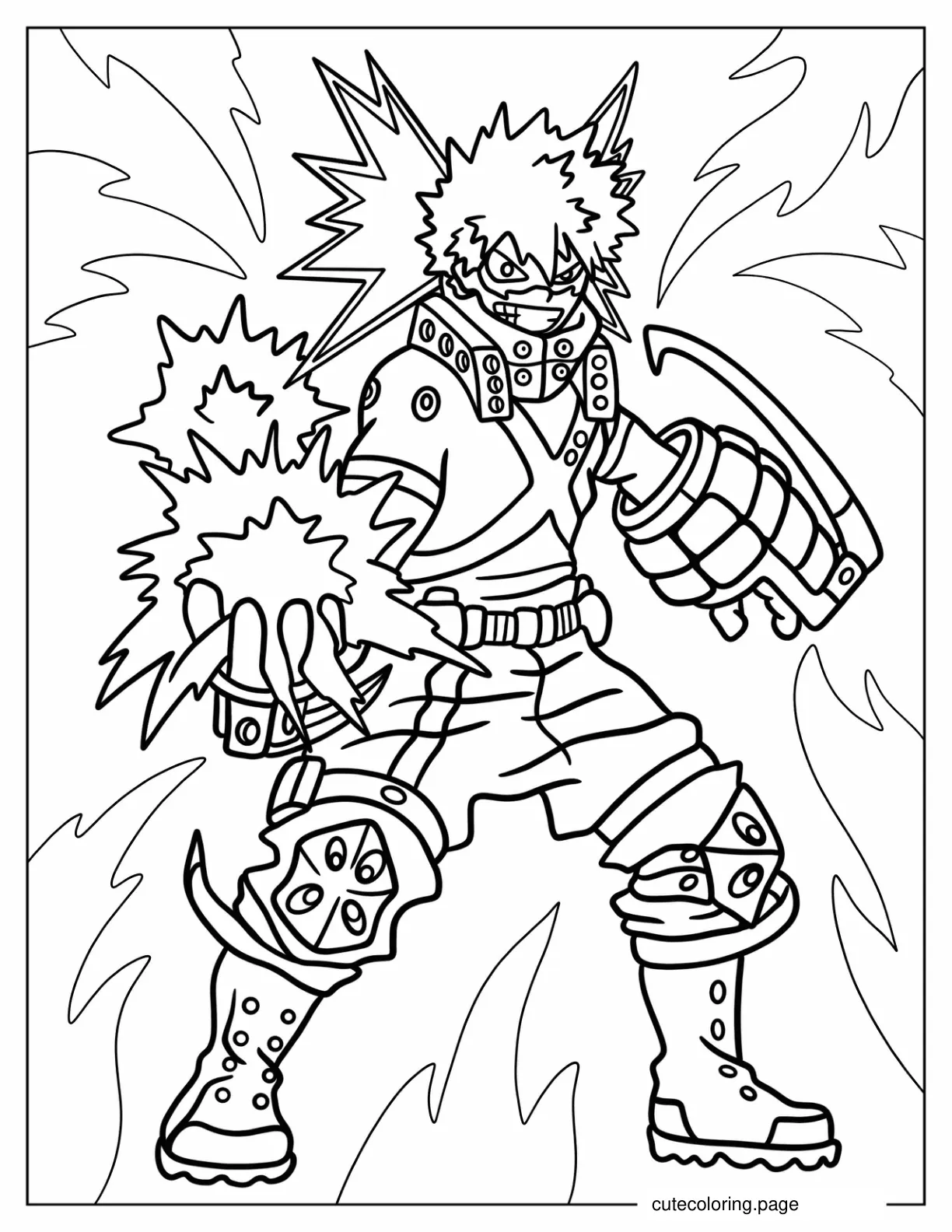 Katsuki Bakugo Of My Hero Academia Coloring Page coloring page