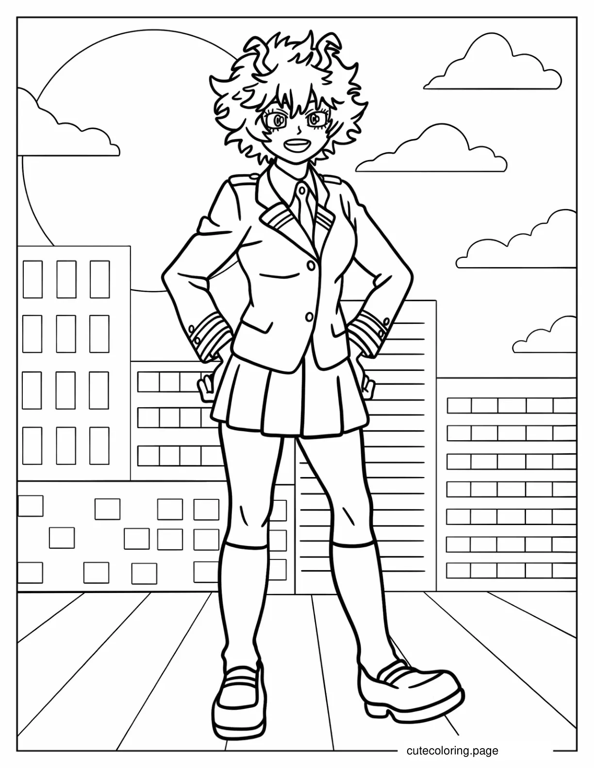 Mina Ashido My Hero Academia Coloring Sheet coloring page