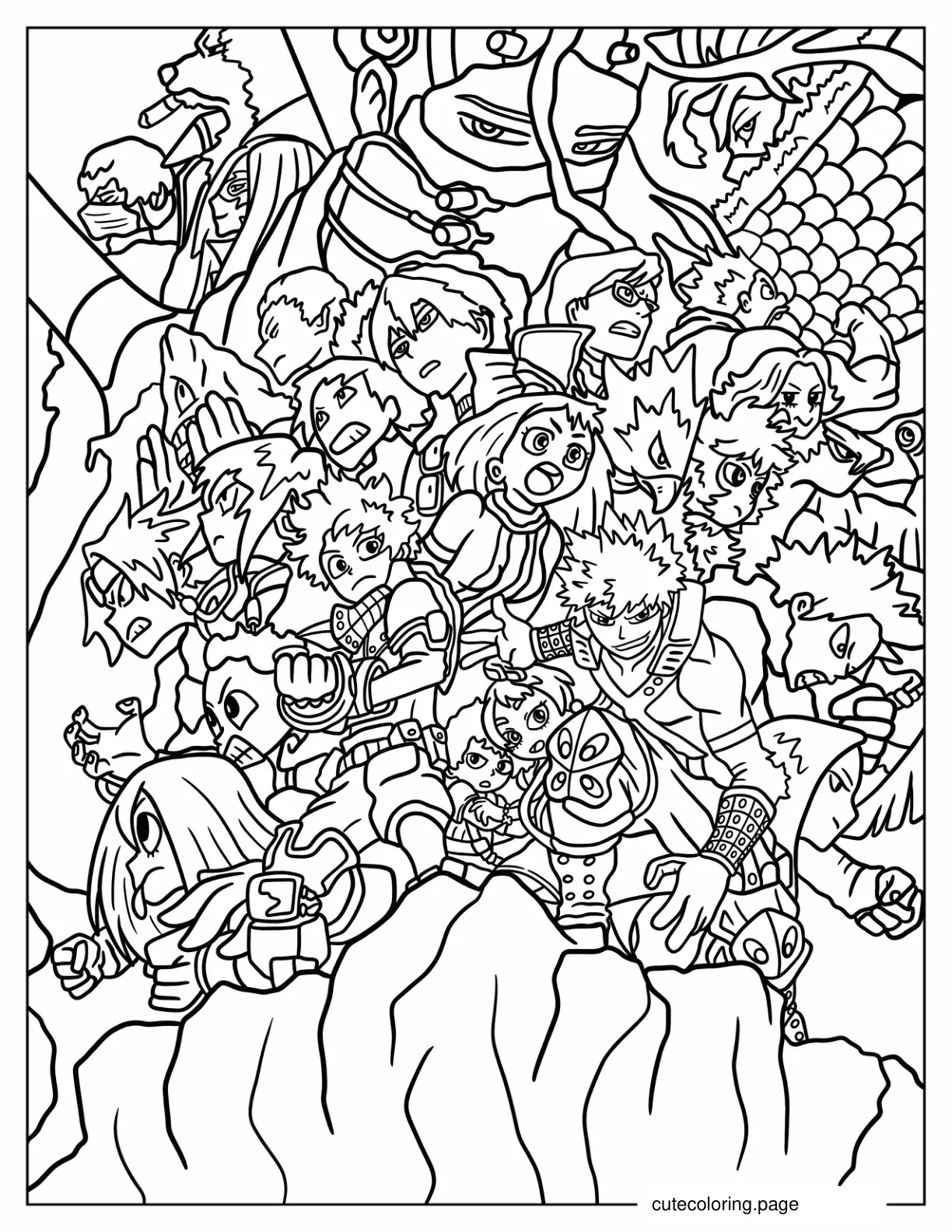 My Hero Academia Full Page Poster Coloring Sheet coloring page