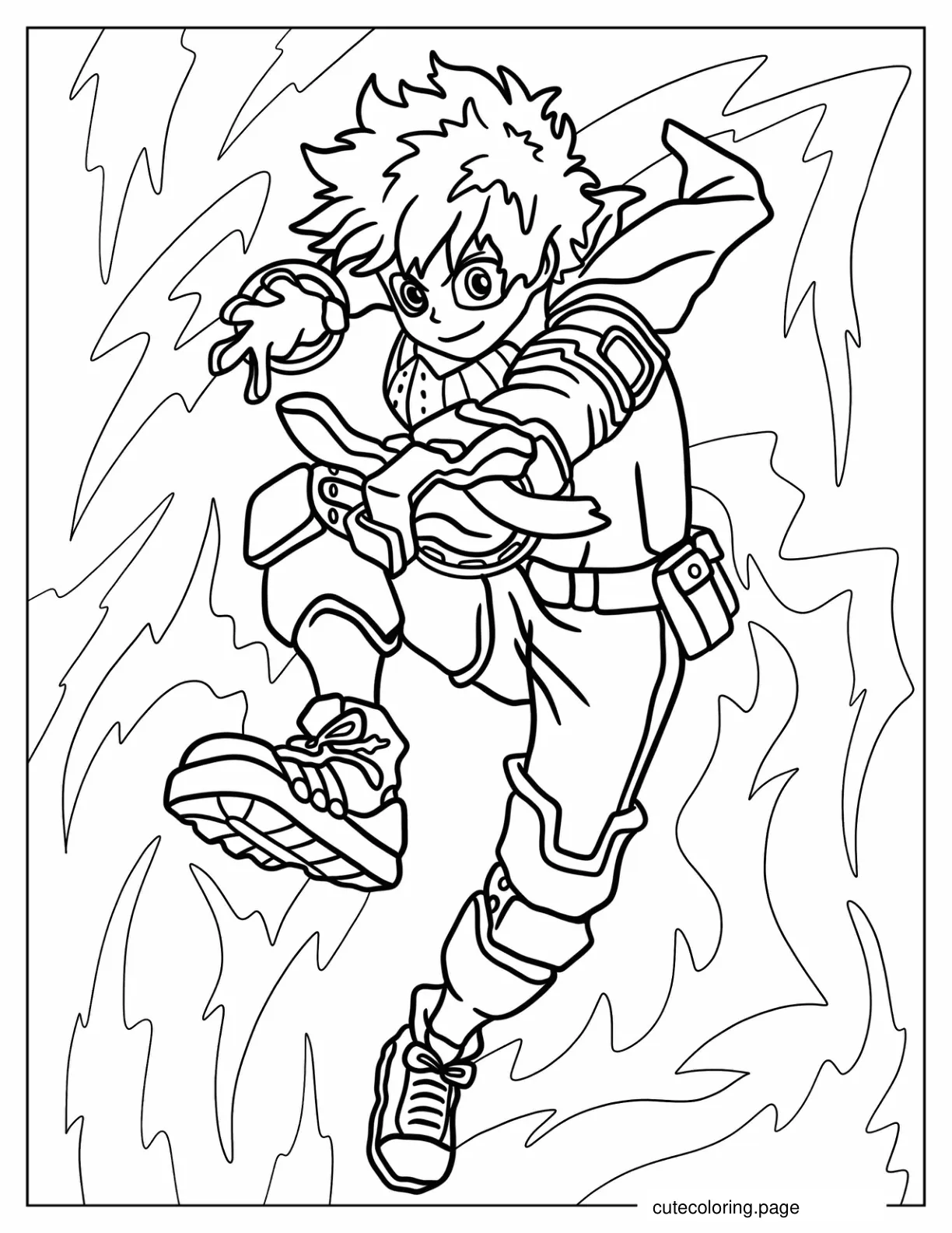 My Hero Academia Izuku Midoriya Coloring Page For Kids coloring page