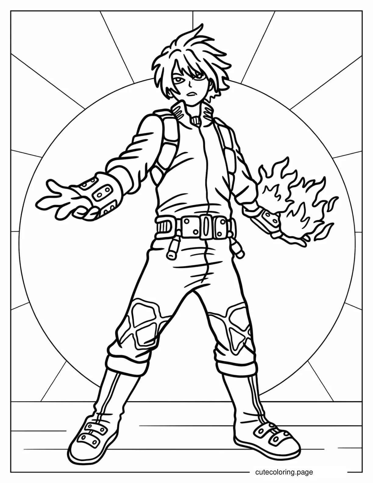 Shouto Todoroki Coloring Page For Kids coloring page