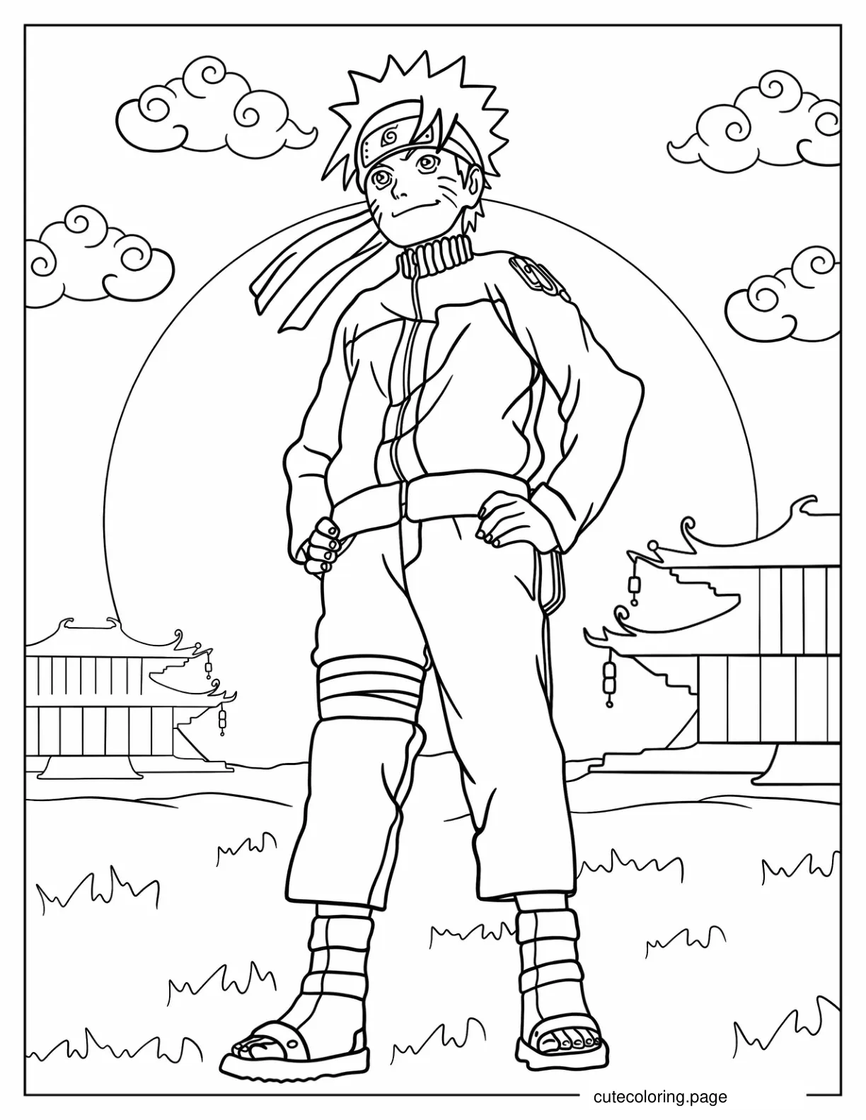 Easy Naruto Coloring Page For Kids coloring page