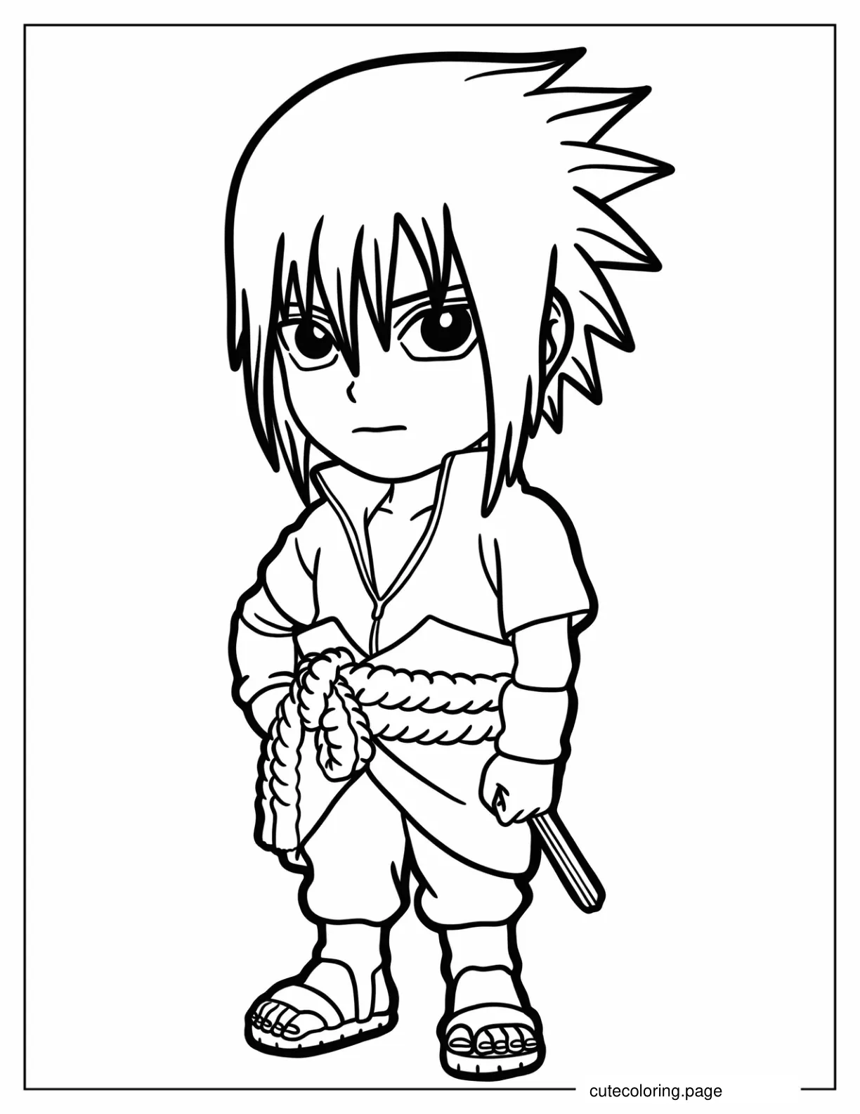 Kawaii Uchiha Sasuke Coloring Sheet For Kids coloring page