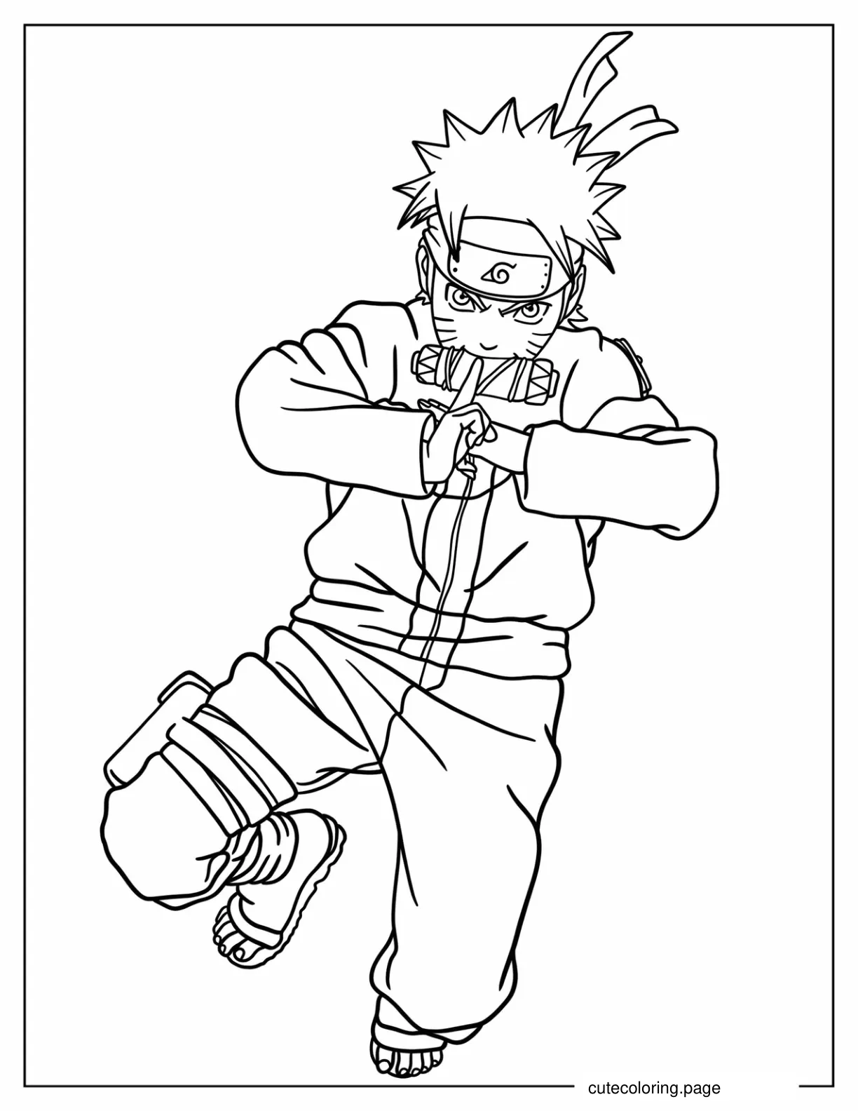 Naruto Doing Multiple Shadow Clone Jutsu Coloring Sheet coloring page