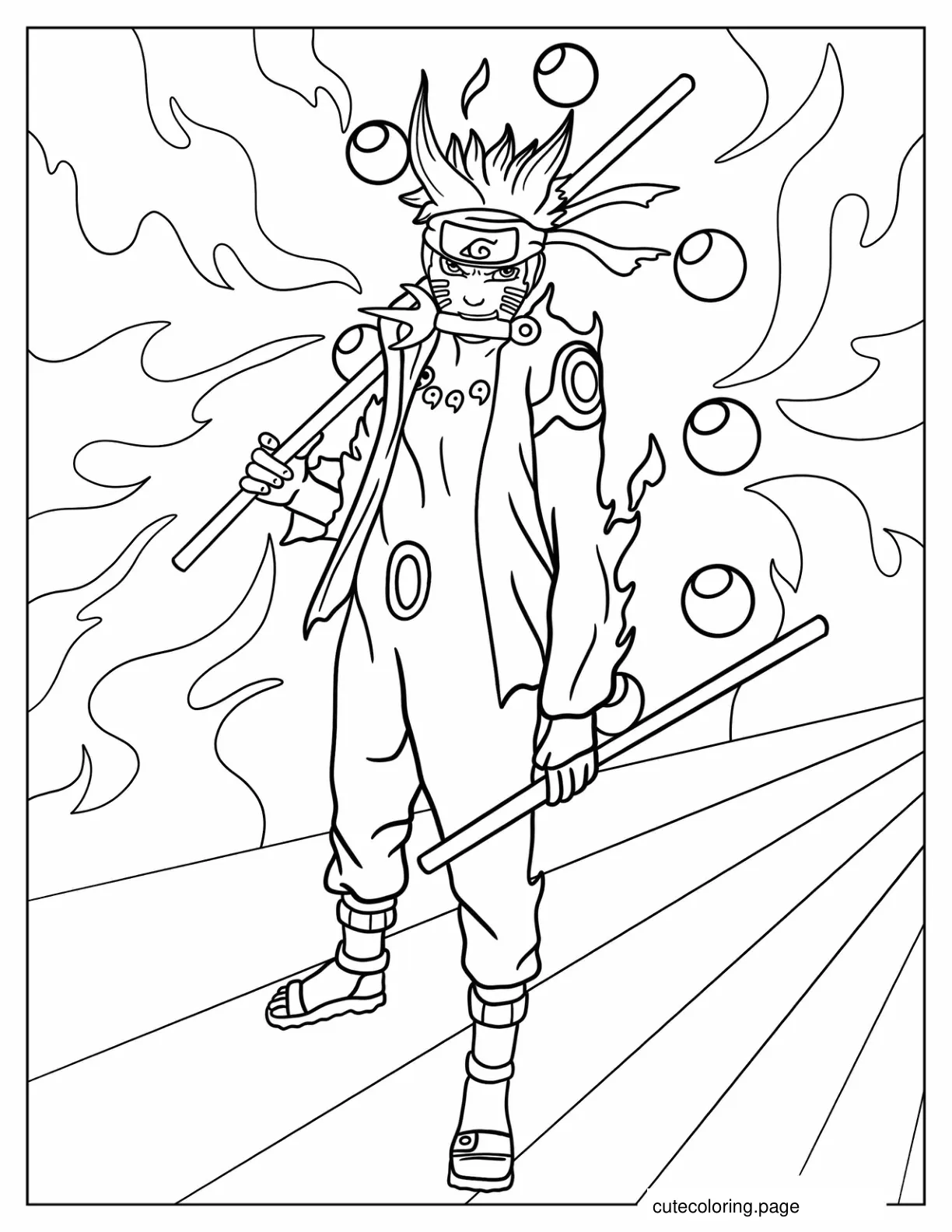 Naruto In Six Paths Sage Mode Coloring Sheet coloring page