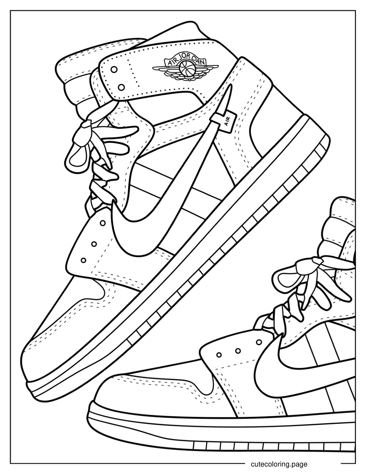 Detailed Air Jordan 1 coloring page