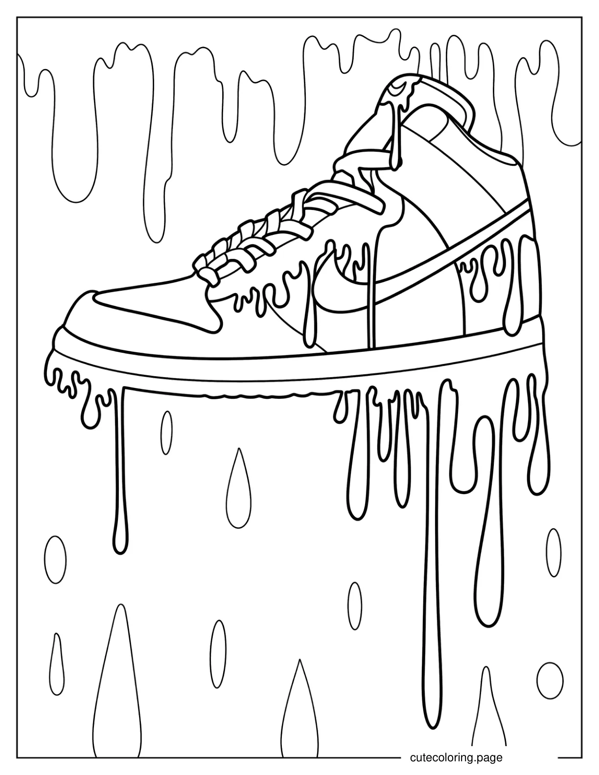 Nike Air Jordan Melting Paint Coloring Sheet coloring page