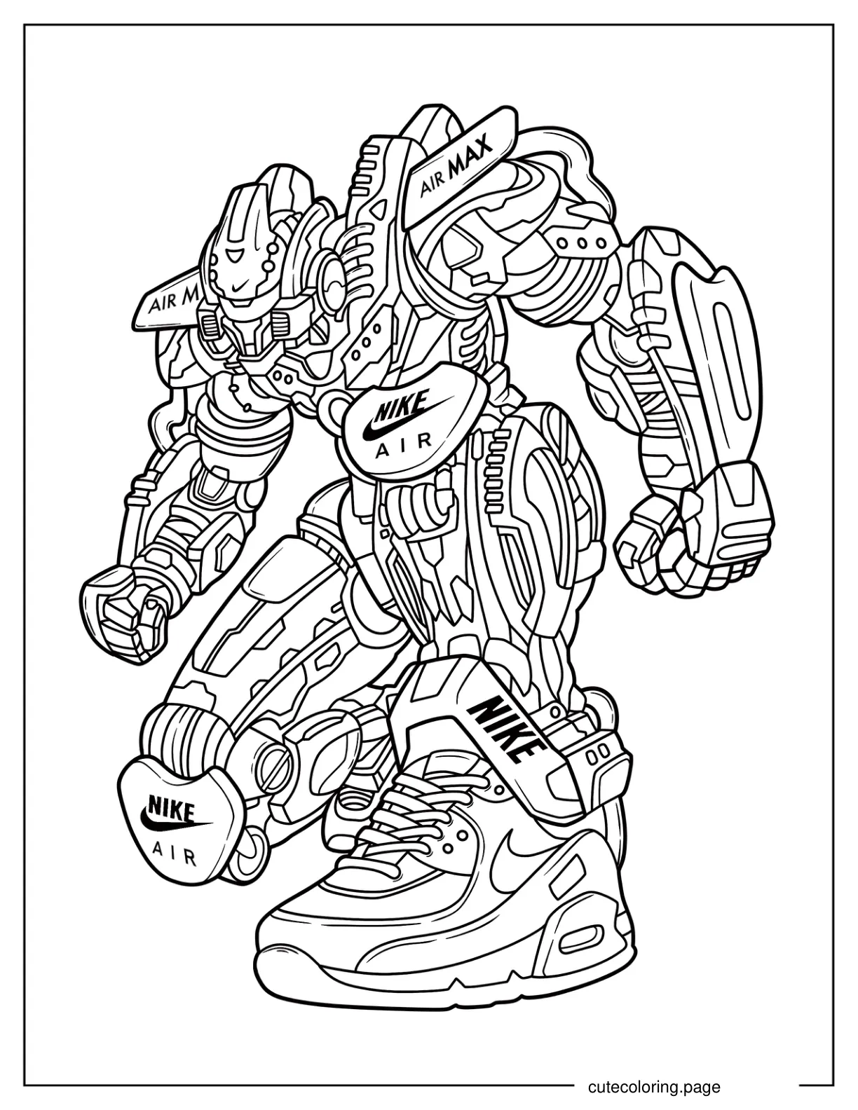 Nike Air Max Robot Coloring Page For Kids coloring page