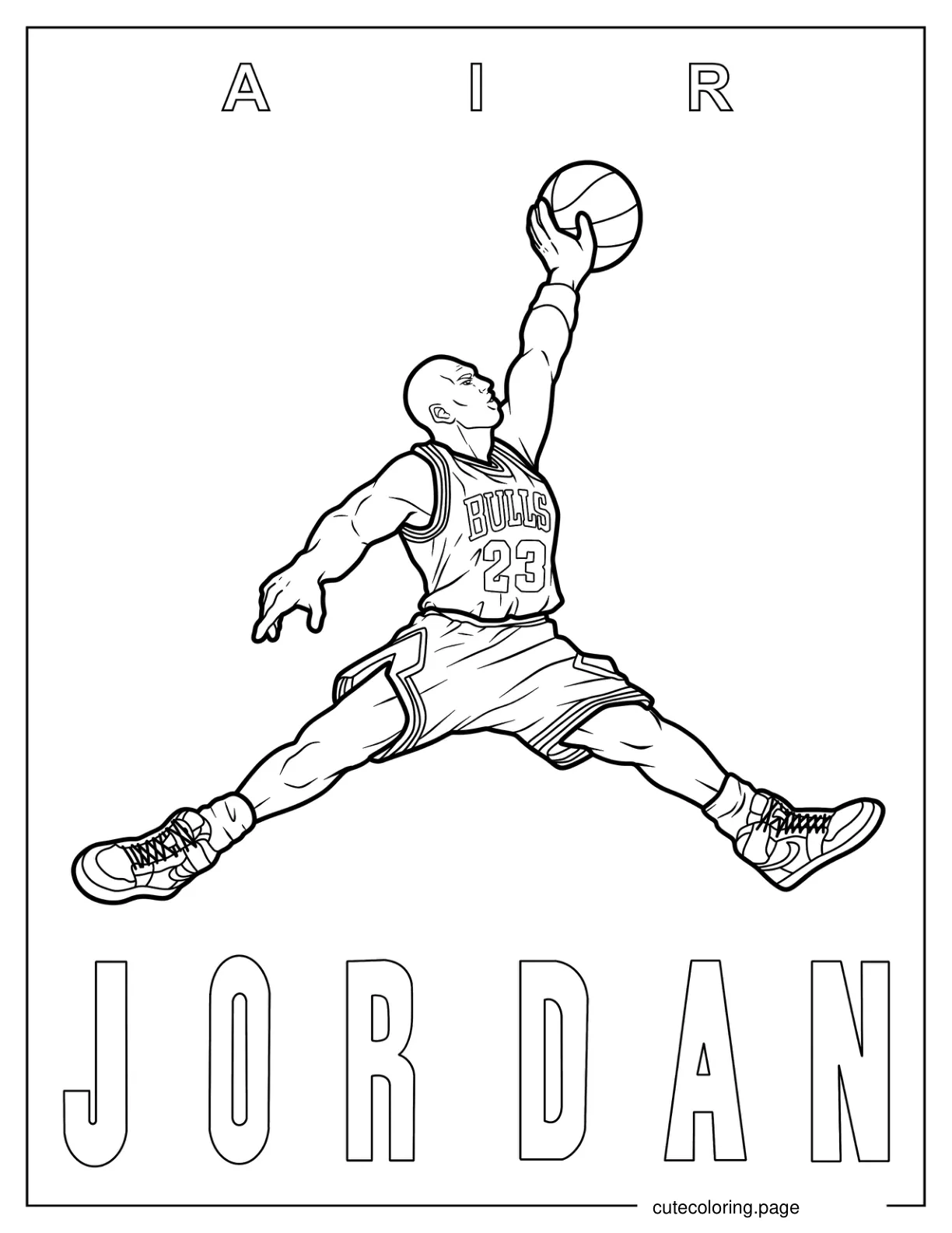 Nike Jumpman Michael Jordan Coloring Page coloring page