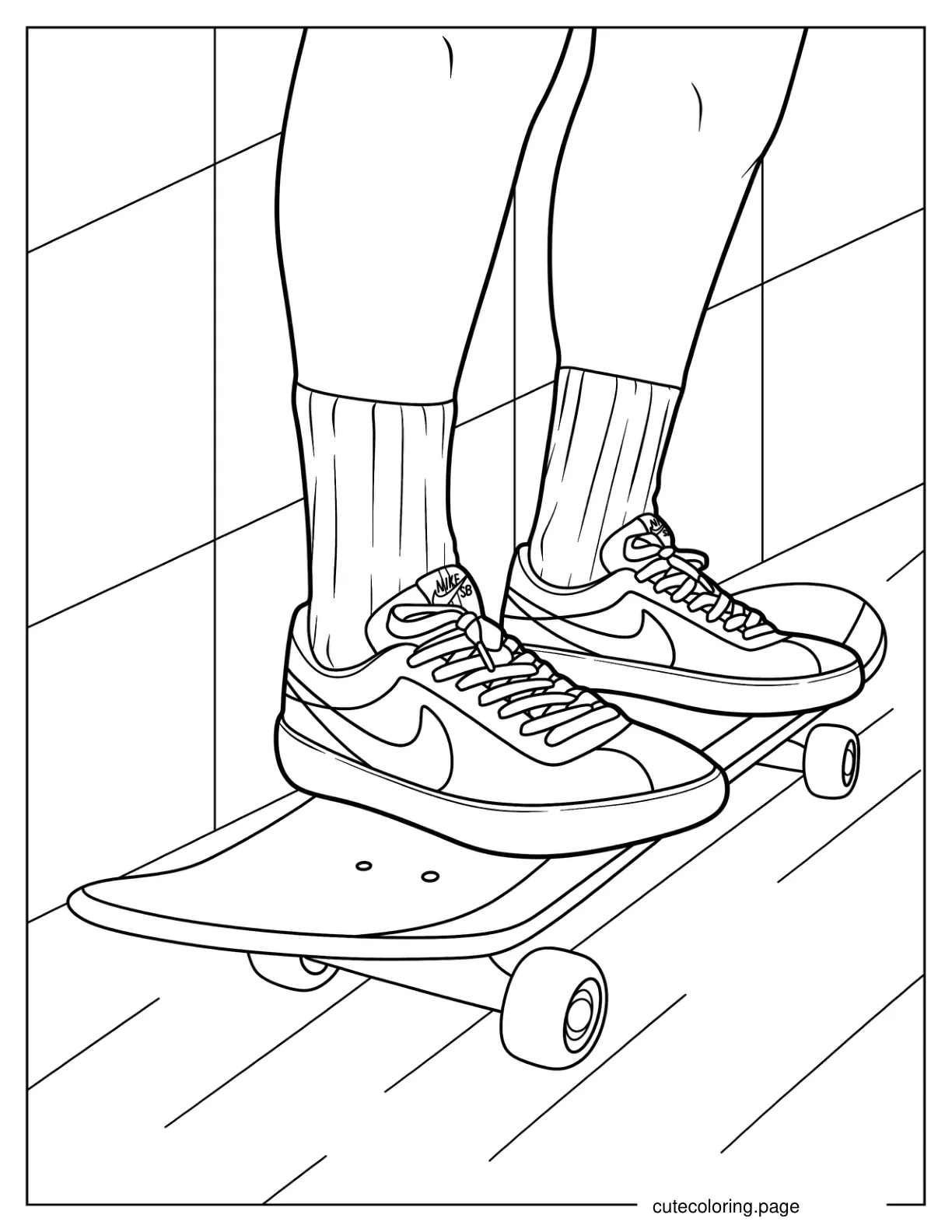 Nike SB Men_s Bruin React On Skateboard Coloring Page coloring page