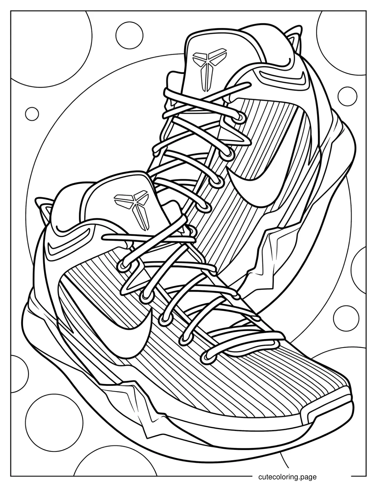 Pair Of Nike KB 7 Coloring Sheet coloring page