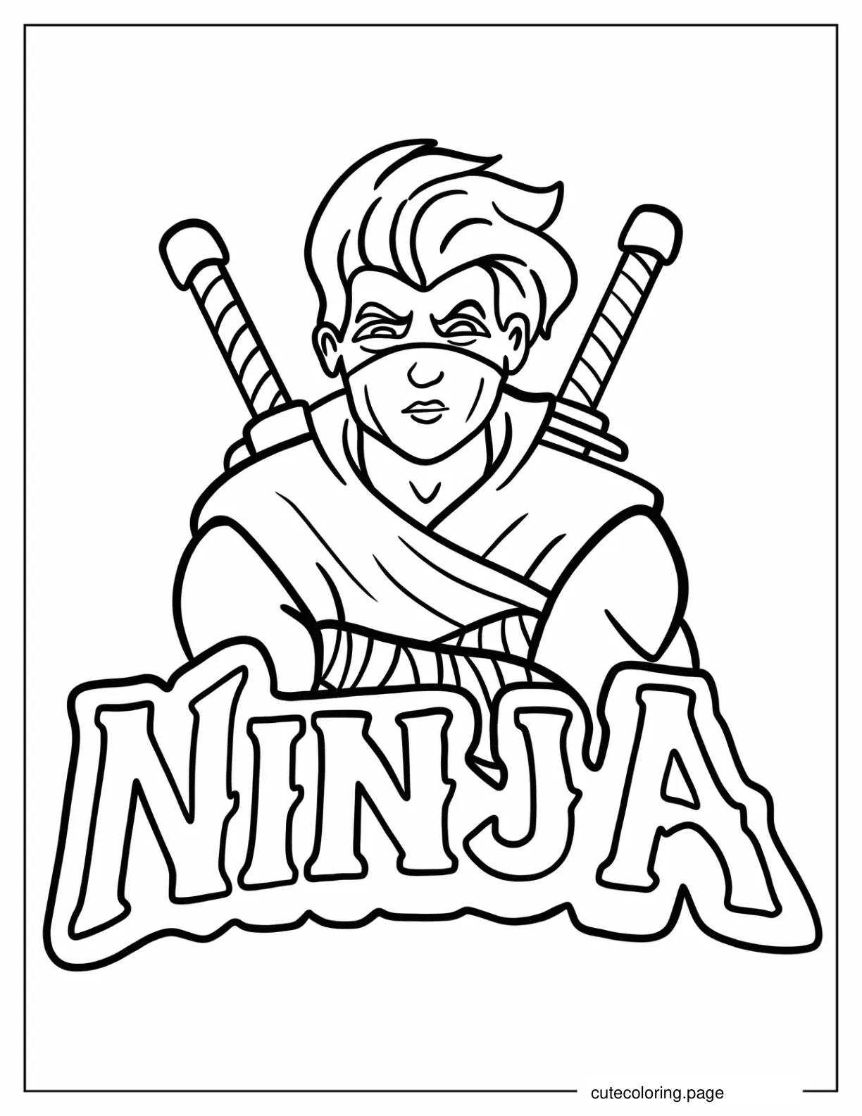 Coloring Sheet Of Ninja Logo coloring page