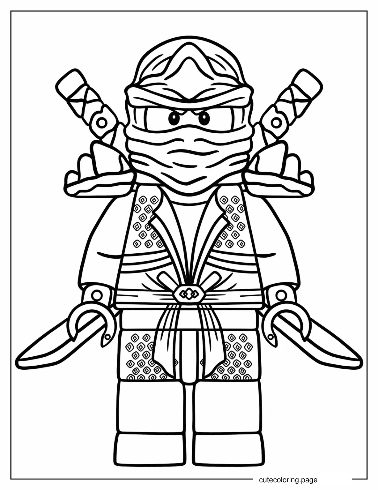 Easy Lego Ninja Coloring In For Preschoolers coloring page