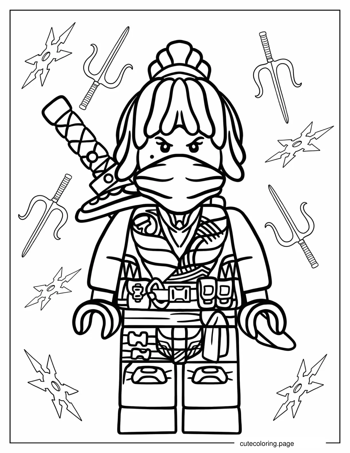 Female Lego Ninja coloring page