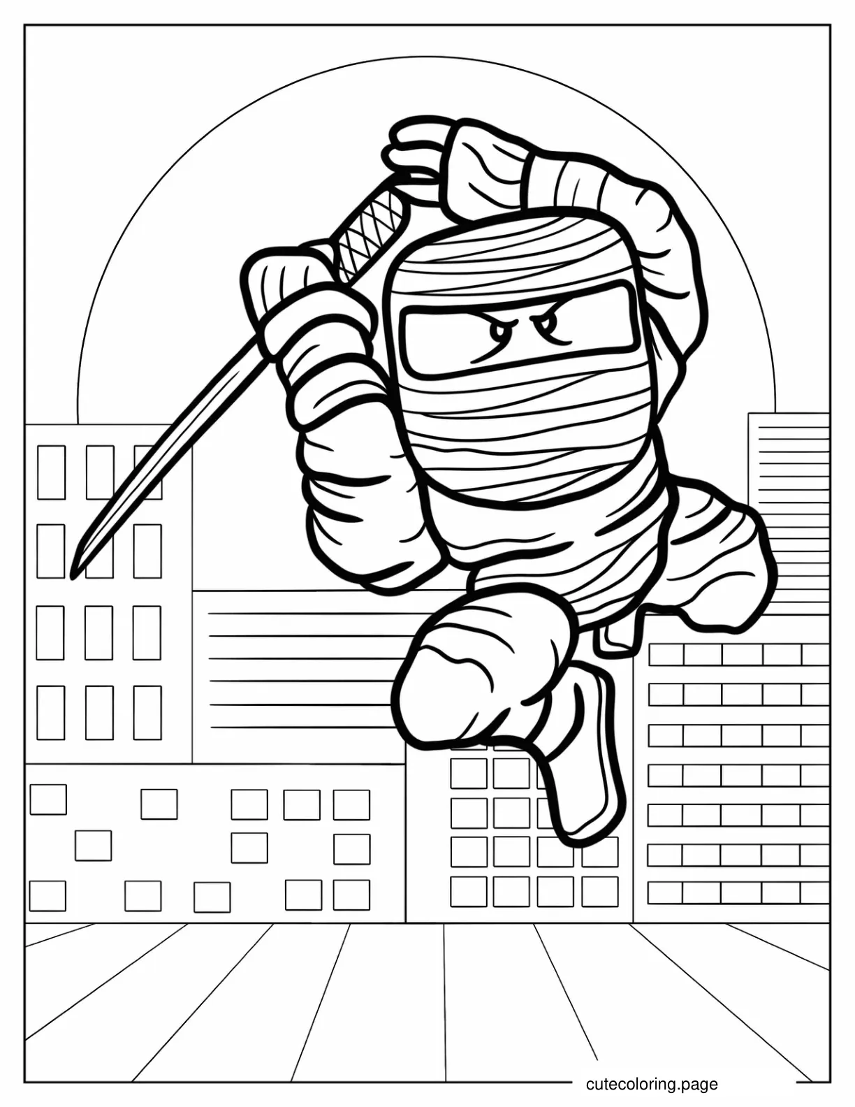 Ninja Legends Coloring In For Kids coloring page