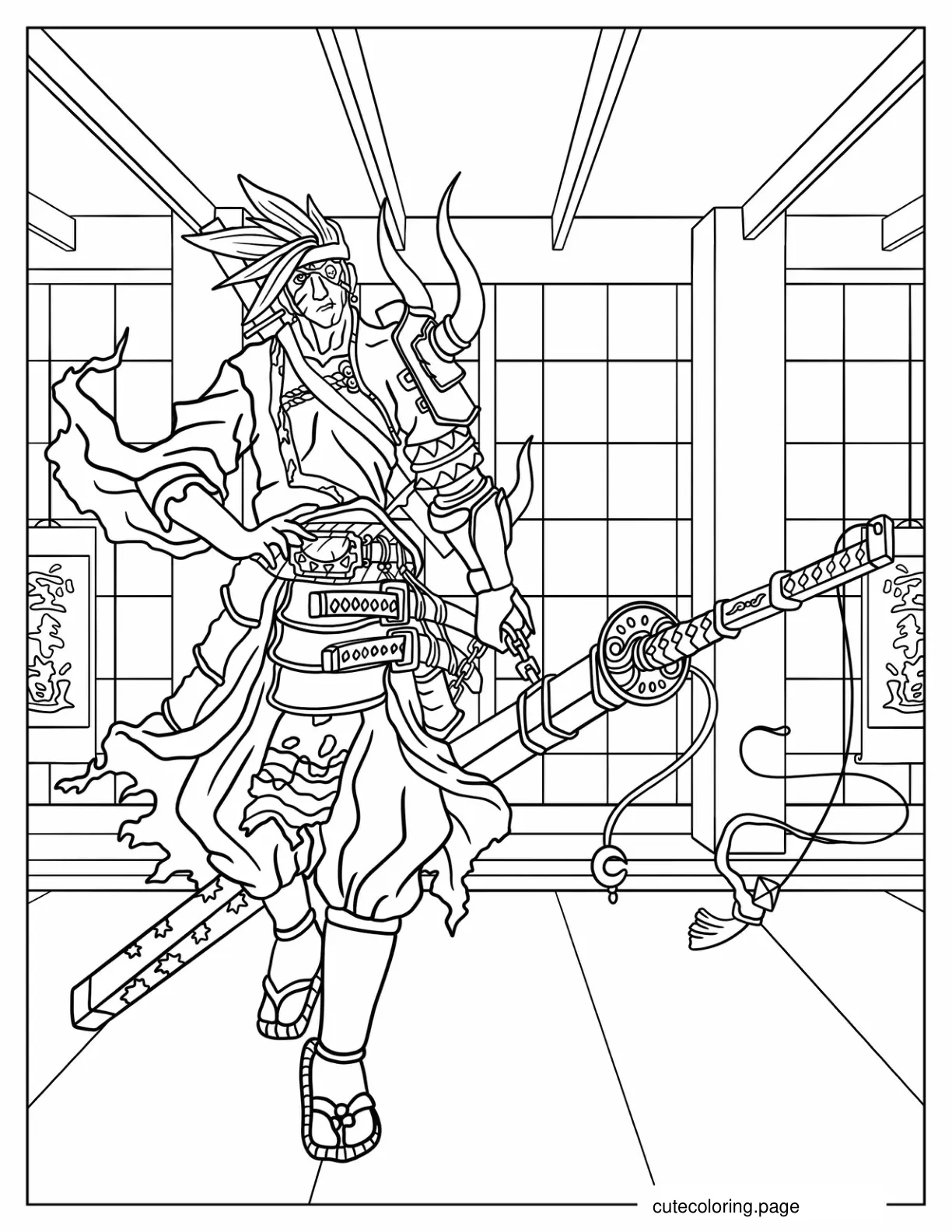 Samurai Genji Ninja Fighter coloring page