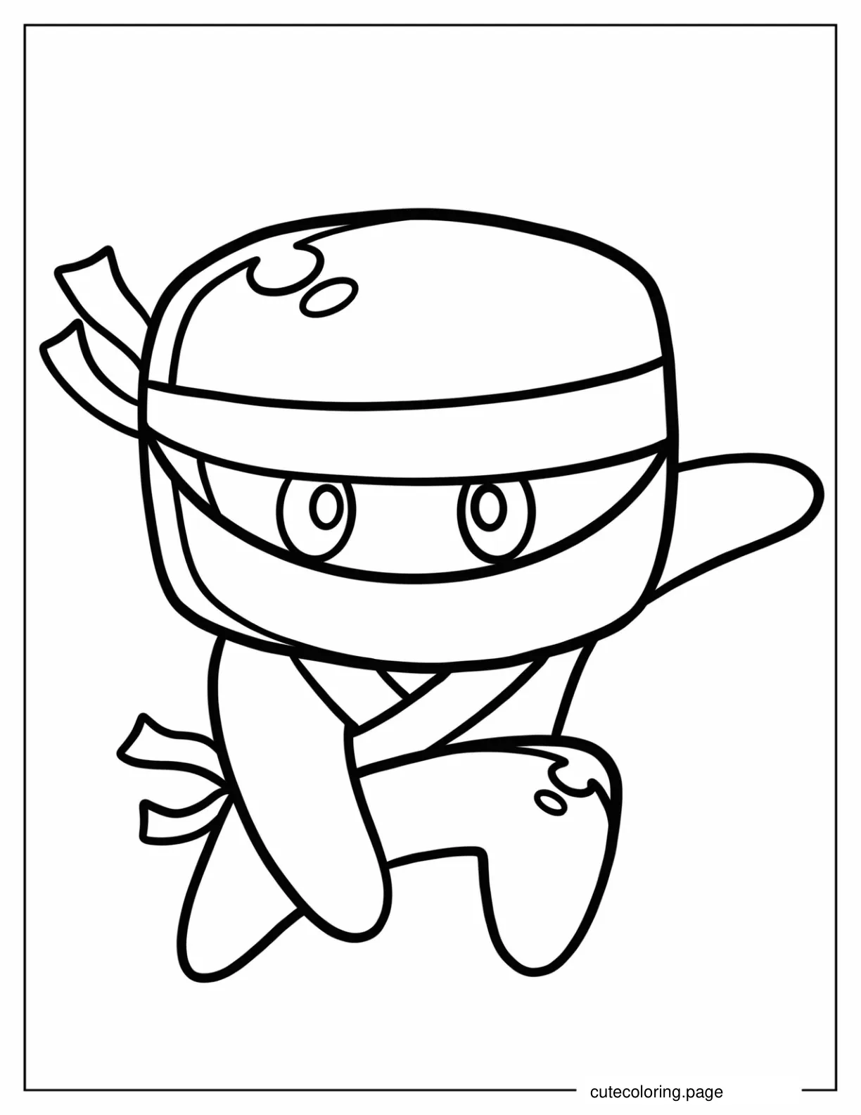 Simple Outline Of Ninja Coloring In For Preschoolers coloring page