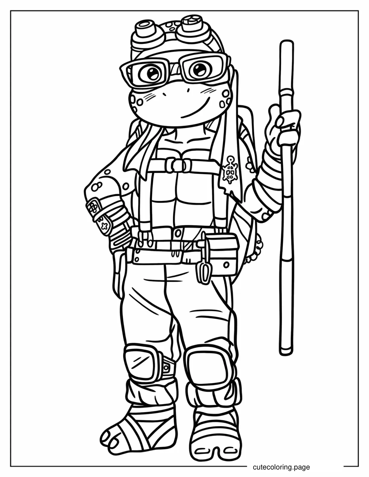 Coloring Sheet Of Young Donatello Smiling coloring page