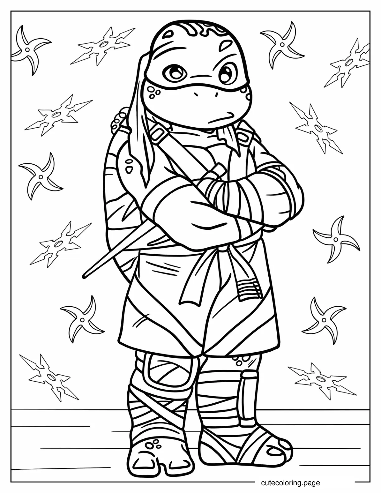 Young Raphael Pouting Coloring Page coloring page