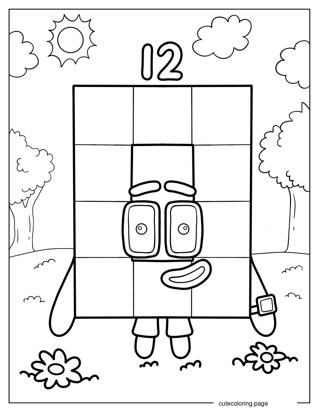 Numberblocks 12 Under The Sun coloring page